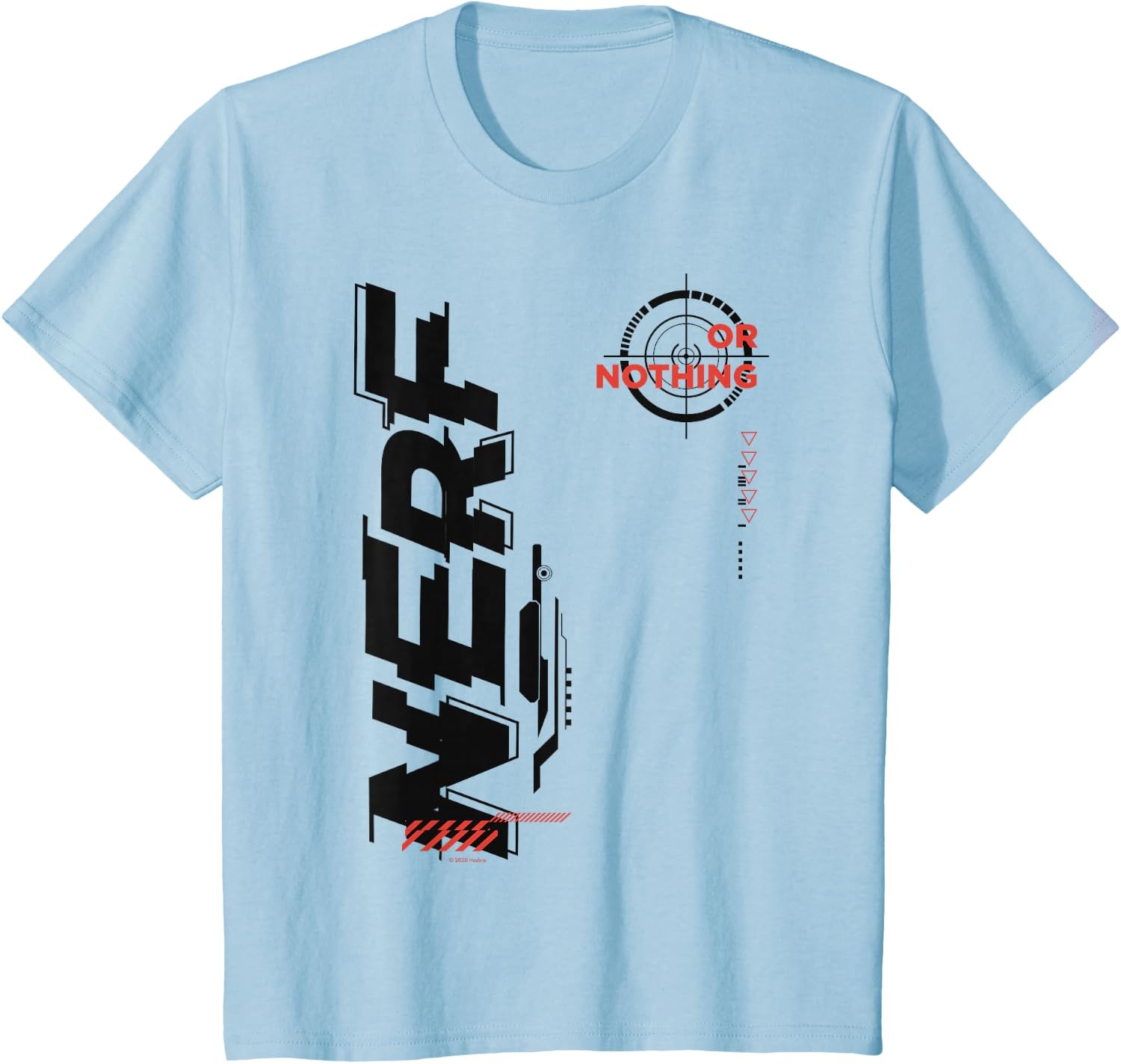 image:imageNerf Its Nerf Or Nothing Target Bullseye Side Graphic TShirtBaby Blue