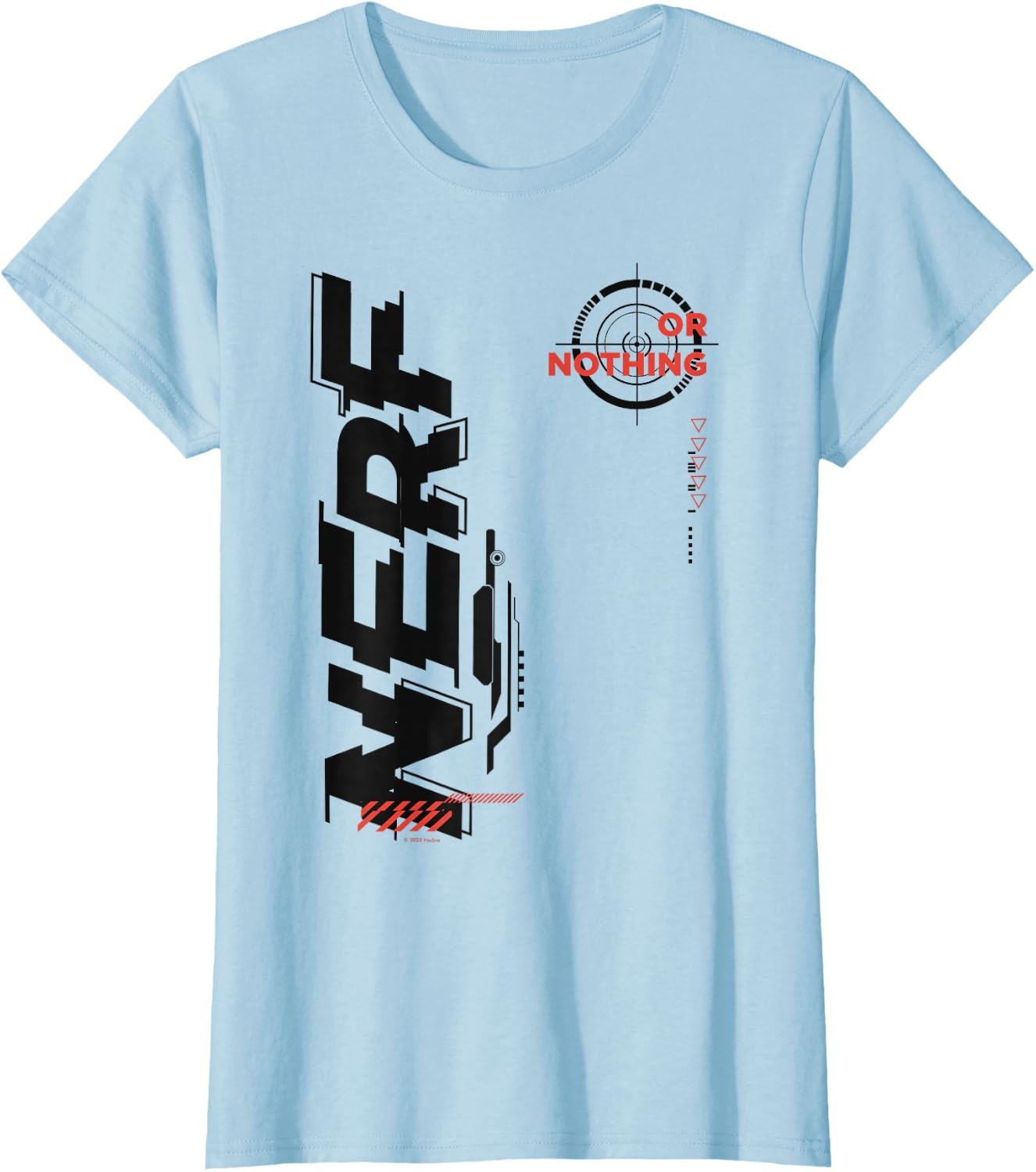 image:imageNerf Its Nerf Or Nothing Target Bullseye Side Graphic TShirtBaby Blue
