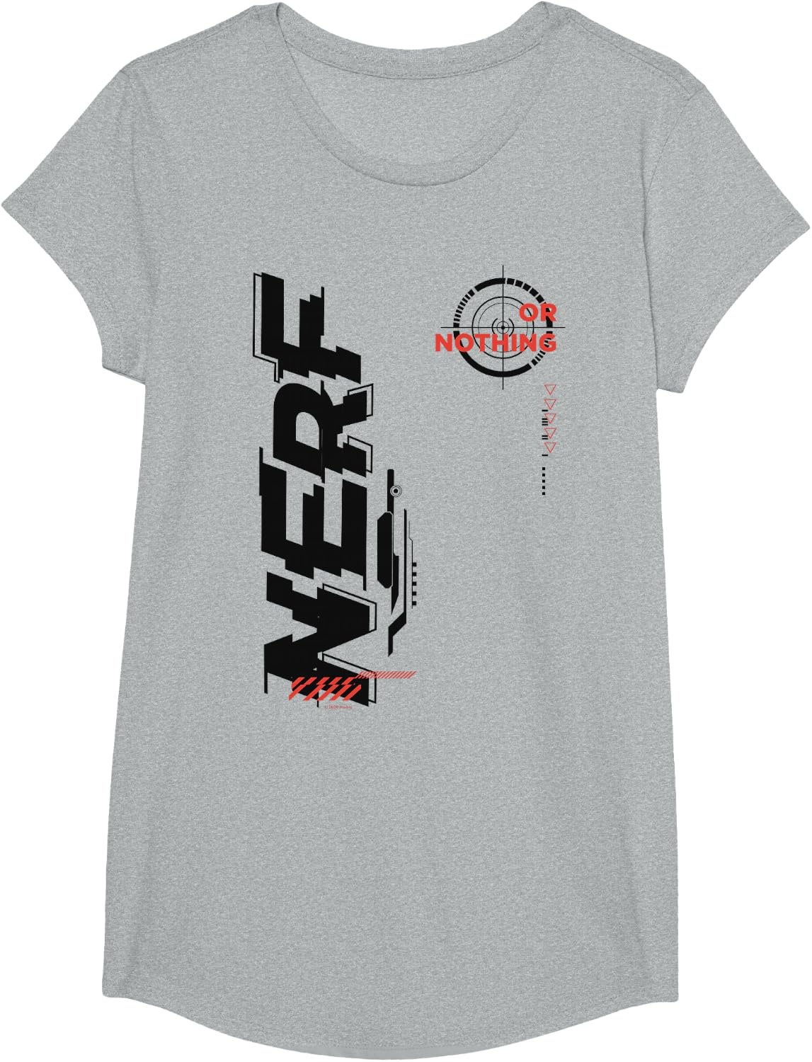 image:imageNerf Its Nerf Or Nothing Target Bullseye Side Graphic TShirtHeather Grey