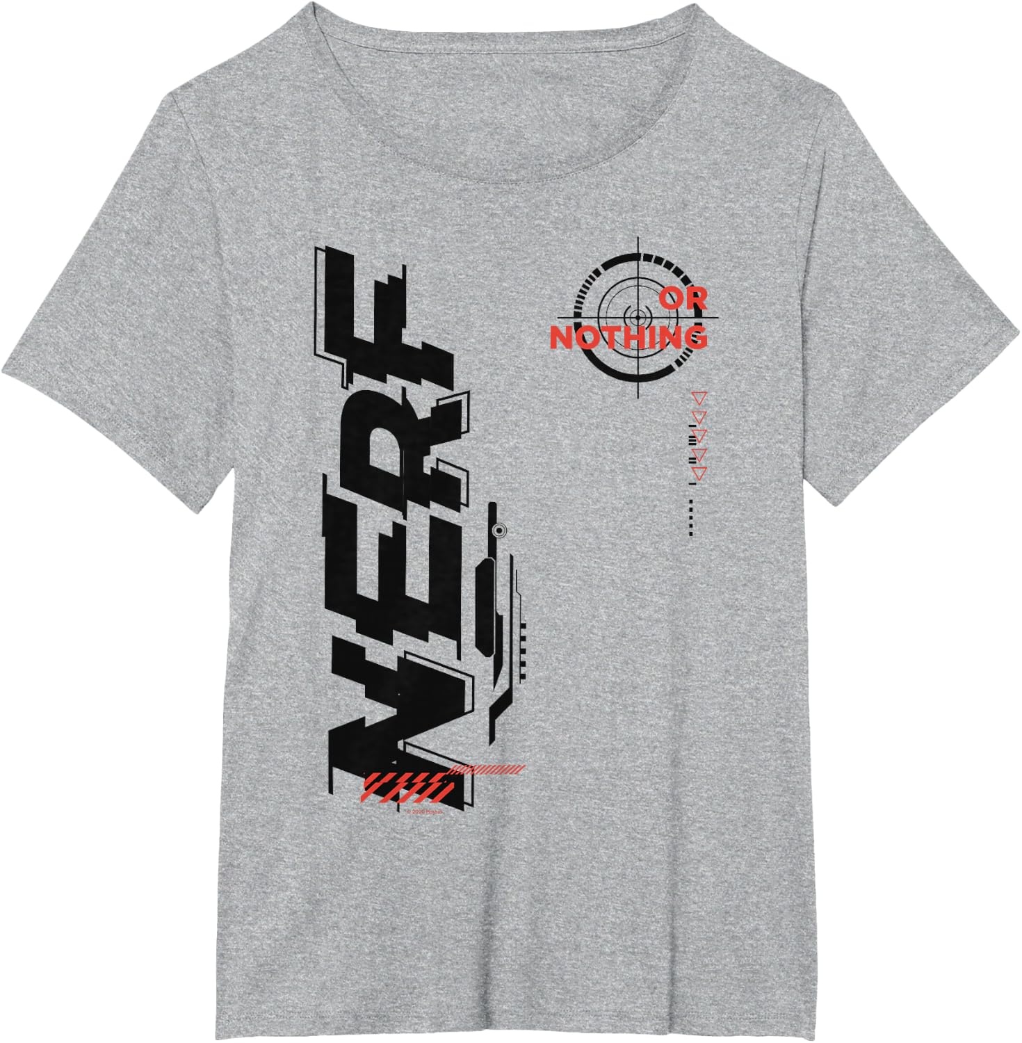 image:imageNerf Its Nerf Or Nothing Target Bullseye Side Graphic TShirtHeather Grey