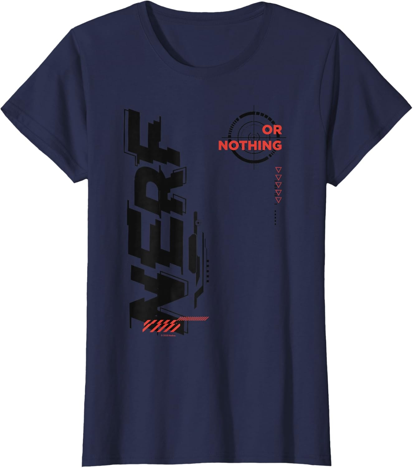 image:imageNerf Its Nerf Or Nothing Target Bullseye Side Graphic TShirtNavy Blue