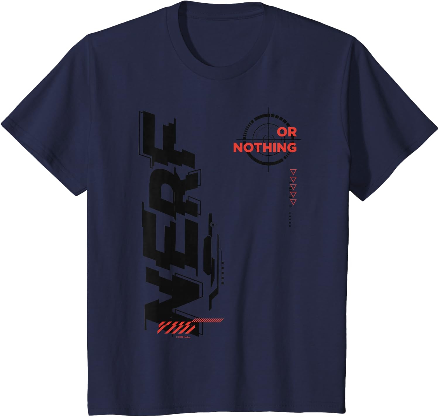 image:imageNerf Its Nerf Or Nothing Target Bullseye Side Graphic TShirtNavy Blue