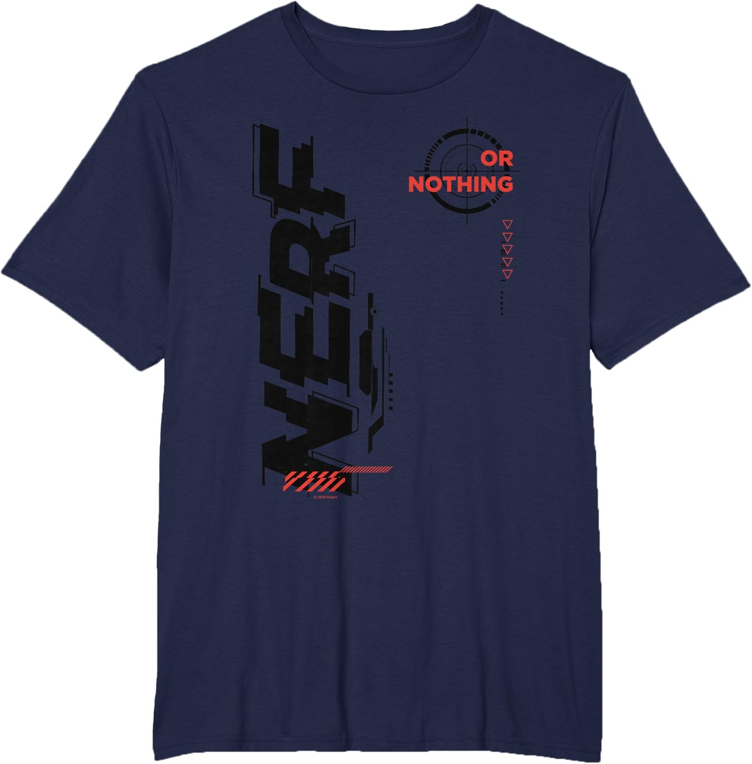 image:imageNerf Its Nerf Or Nothing Target Bullseye Side Graphic TShirtNavy Blue