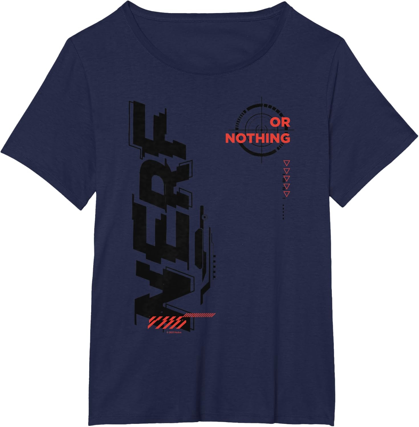 image:imageNerf Its Nerf Or Nothing Target Bullseye Side Graphic TShirtNavy Blue