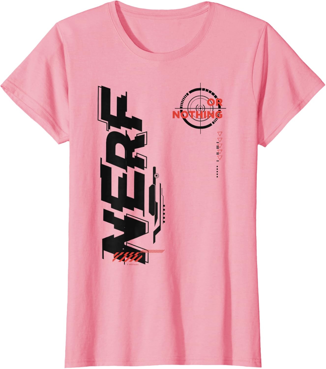 image:imageNerf Its Nerf Or Nothing Target Bullseye Side Graphic TShirtPink