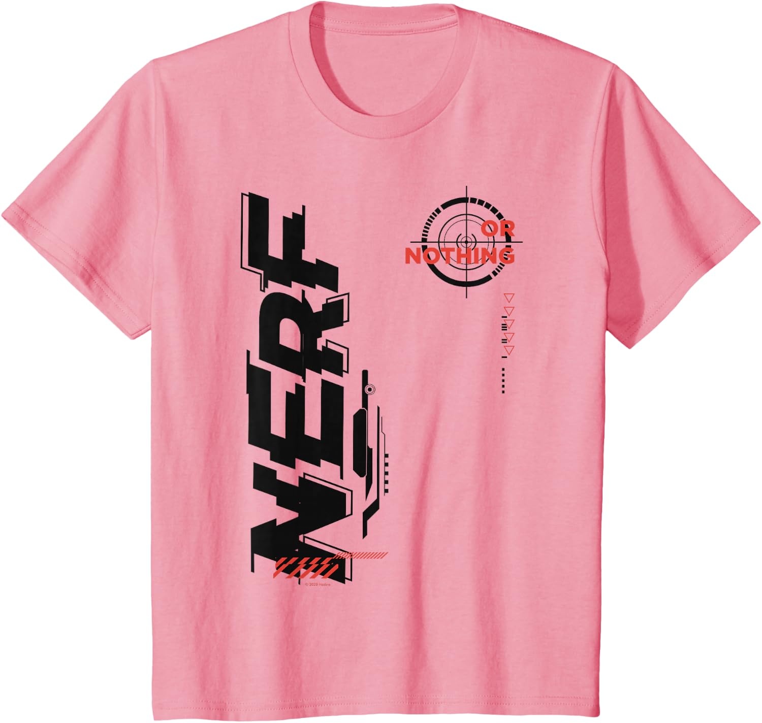 image:imageNerf Its Nerf Or Nothing Target Bullseye Side Graphic TShirtPink