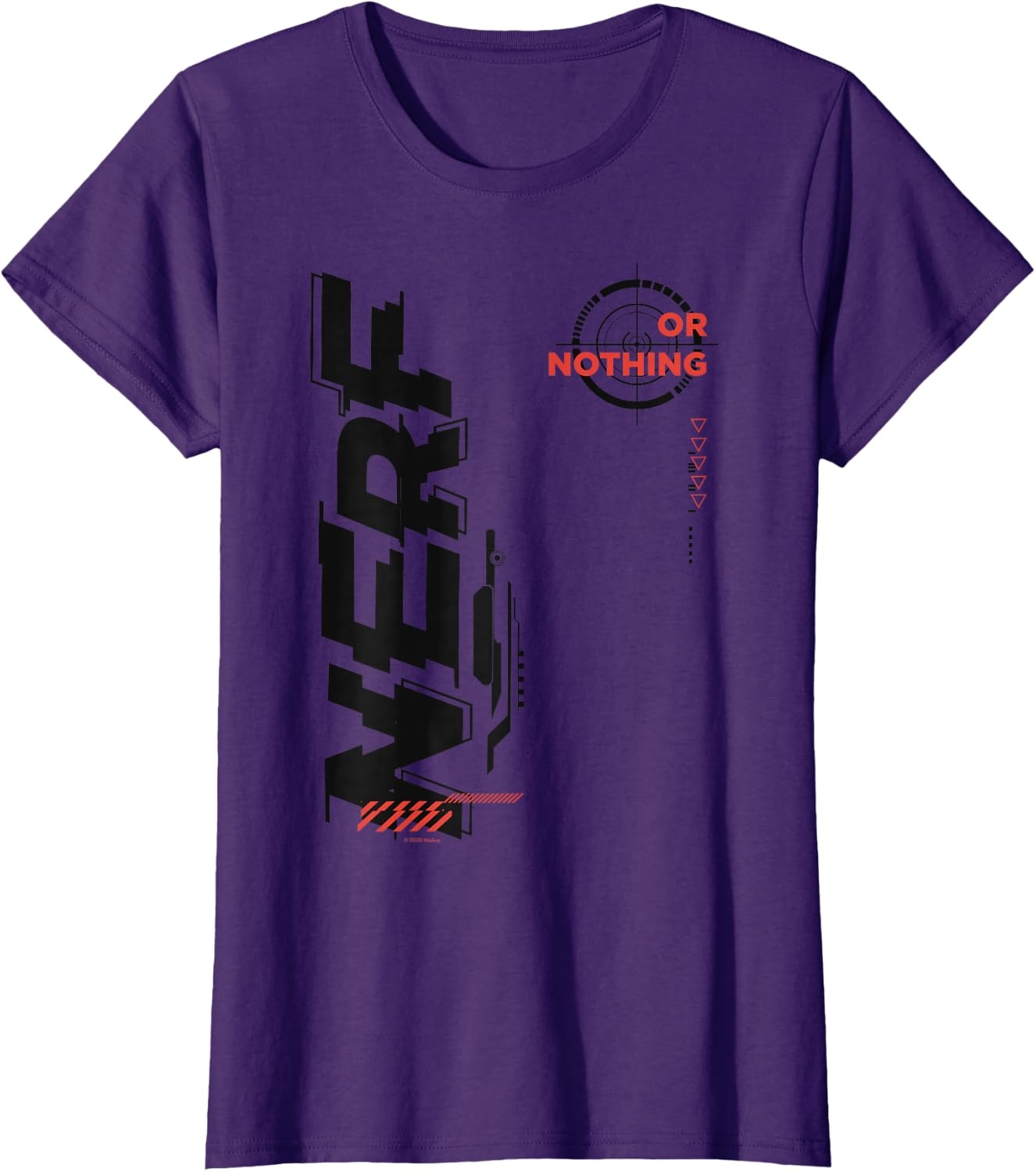 image:imageNerf Its Nerf Or Nothing Target Bullseye Side Graphic TShirtPurple