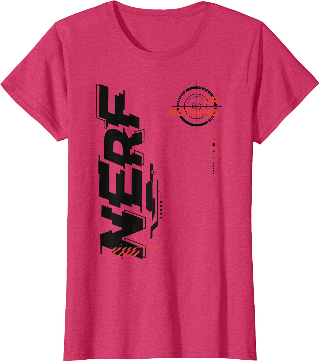 image:imageNerf Its Nerf Or Nothing Target Bullseye Side Graphic TShirtRed Heather