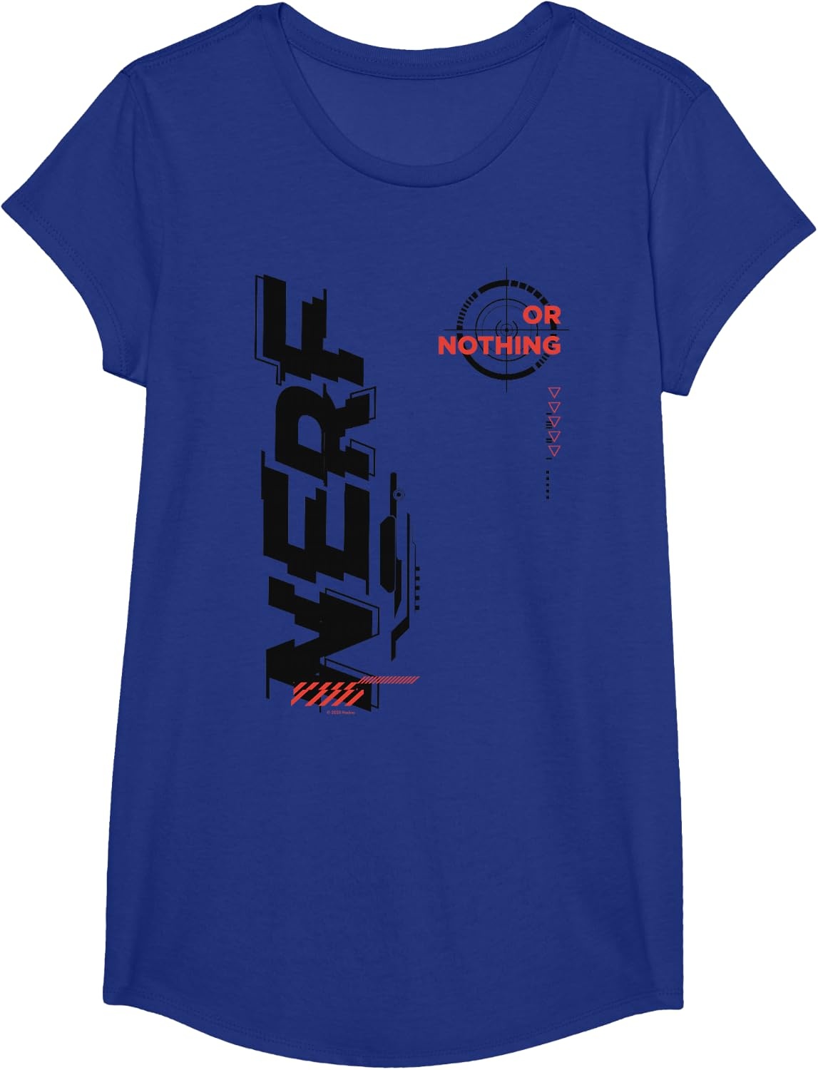 image:imageNerf Its Nerf Or Nothing Target Bullseye Side Graphic TShirtRoyal Blue