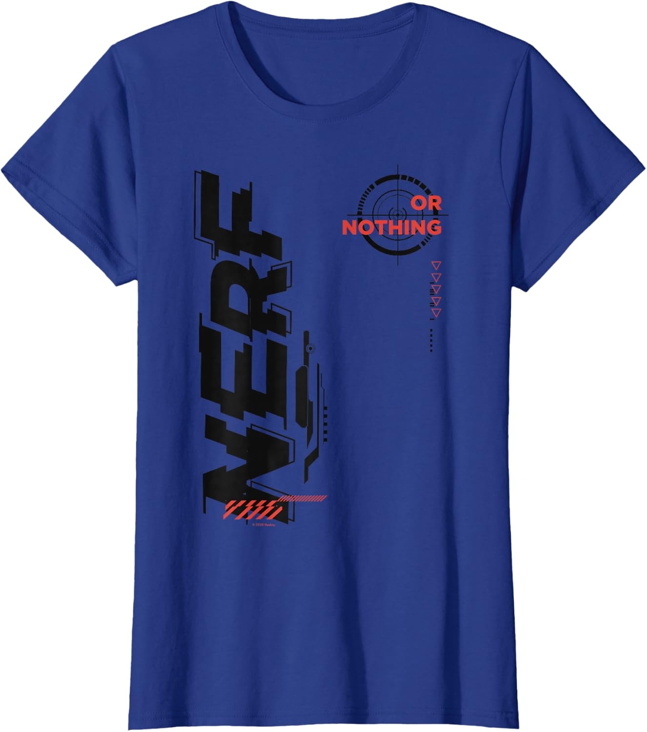 image:imageNerf Its Nerf Or Nothing Target Bullseye Side Graphic TShirtRoyal Blue