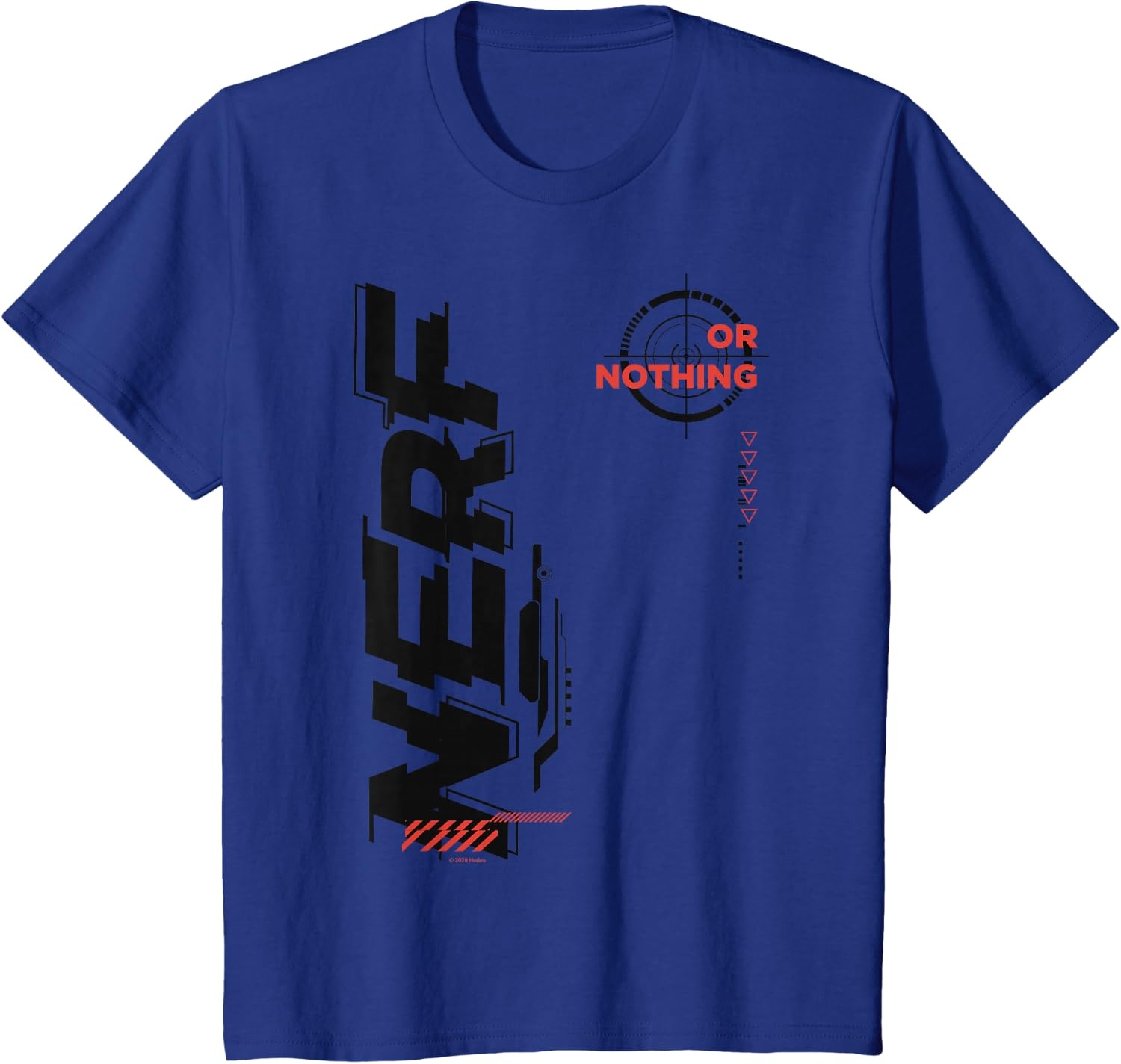 image:imageNerf Its Nerf Or Nothing Target Bullseye Side Graphic TShirtRoyal Blue