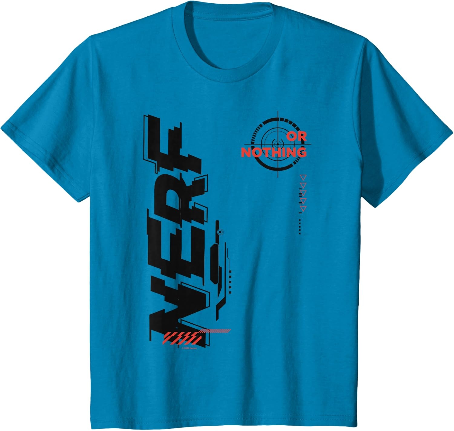 image:imageNerf Its Nerf Or Nothing Target Bullseye Side Graphic TShirtSapphire Blue