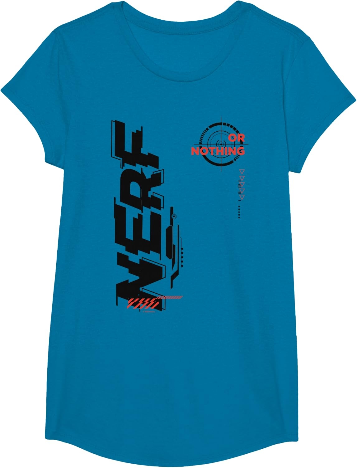 image:imageNerf Its Nerf Or Nothing Target Bullseye Side Graphic TShirtSapphire Blue