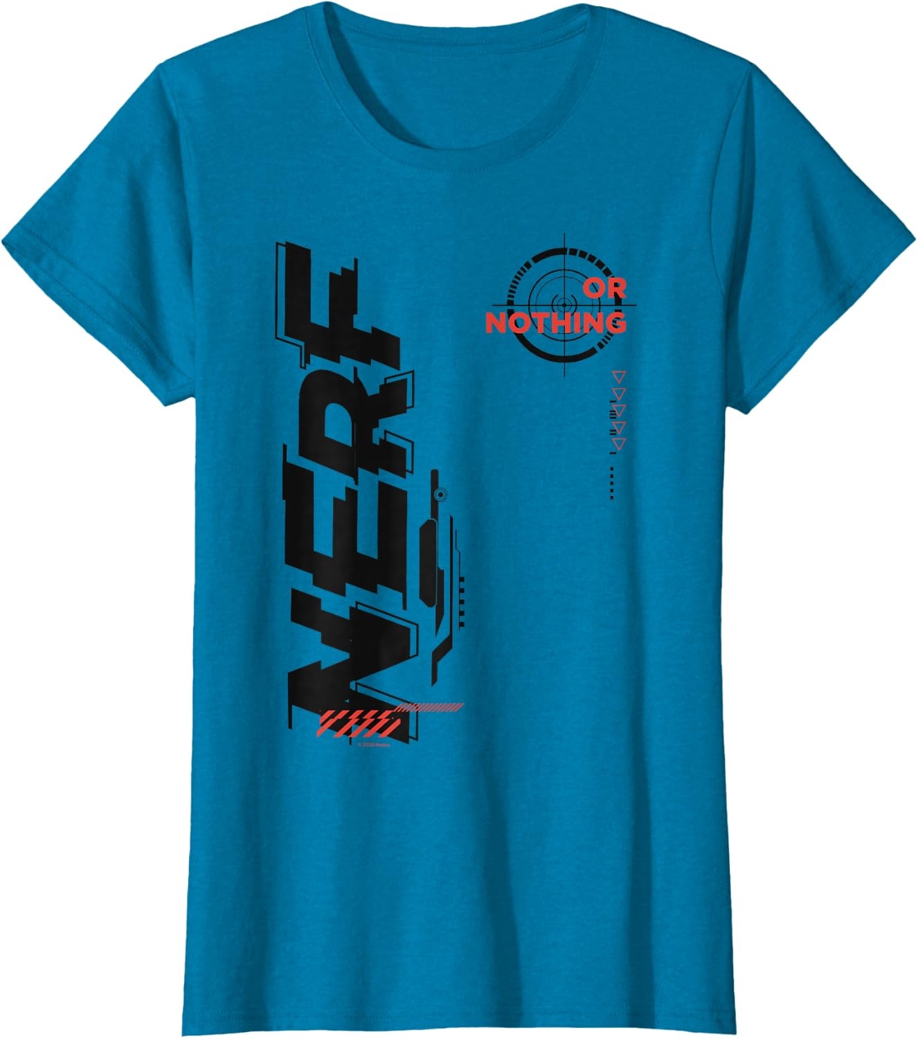image:imageNerf Its Nerf Or Nothing Target Bullseye Side Graphic TShirtSapphire Blue