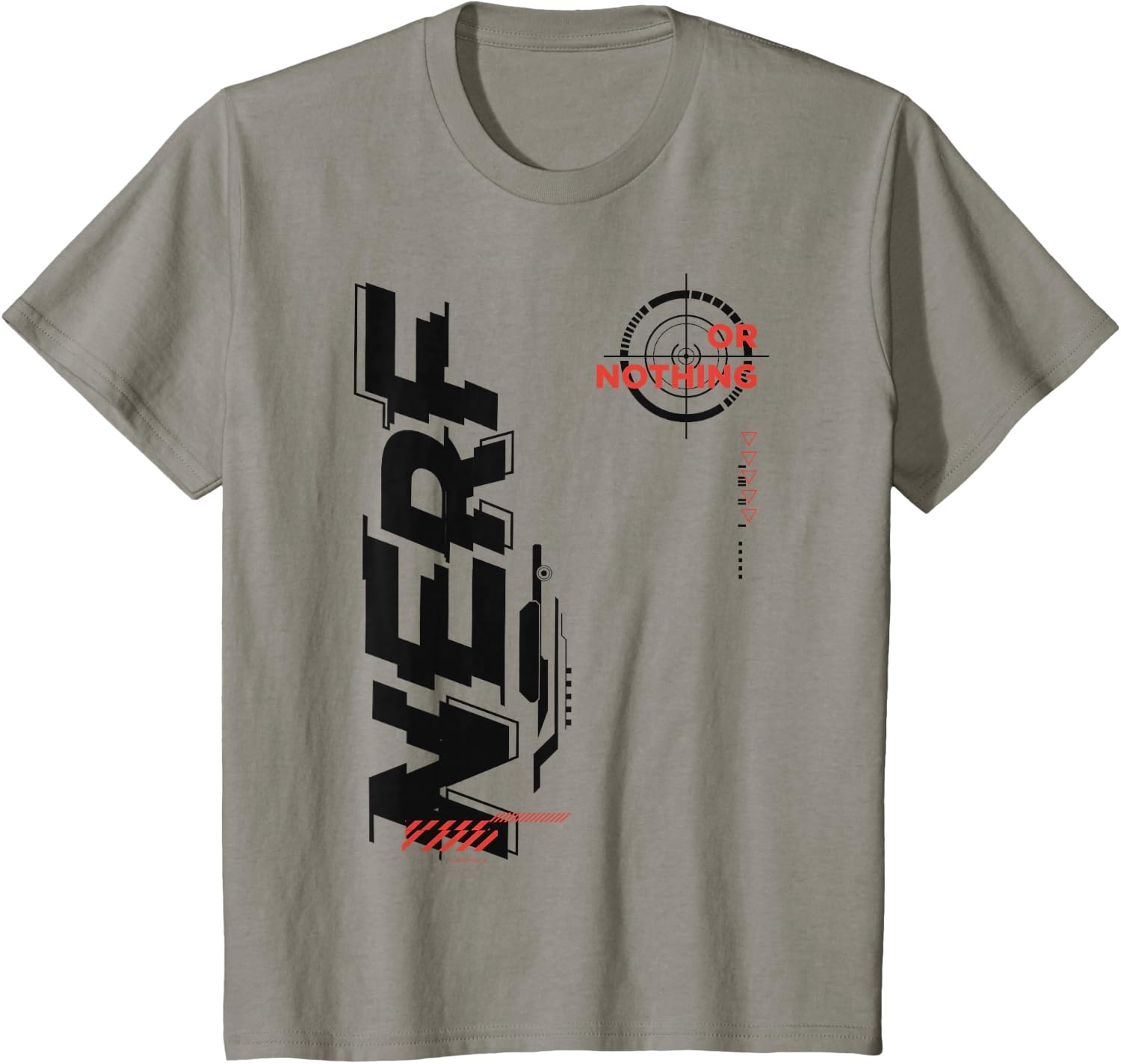 image:imageNerf Its Nerf Or Nothing Target Bullseye Side Graphic TShirtSlate Grey