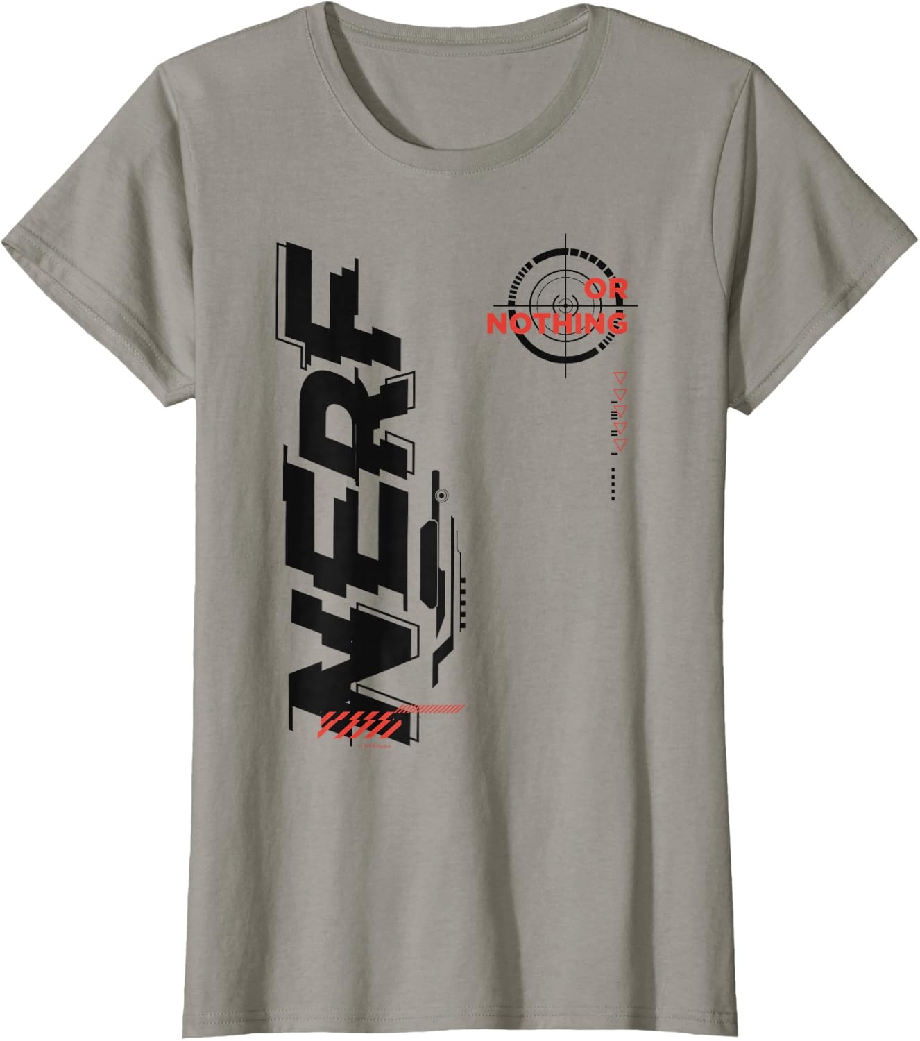 image:imageNerf Its Nerf Or Nothing Target Bullseye Side Graphic TShirtSlate Grey