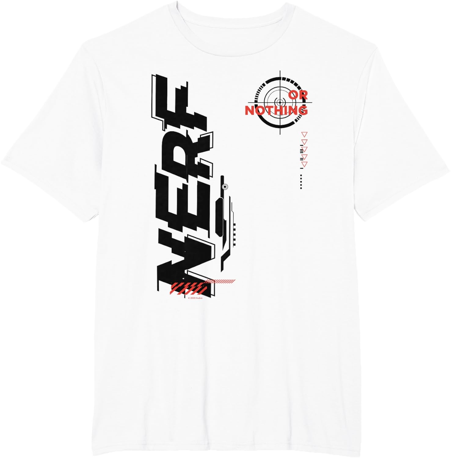 image:imageNerf Its Nerf Or Nothing Target Bullseye Side Graphic TShirtWhite
