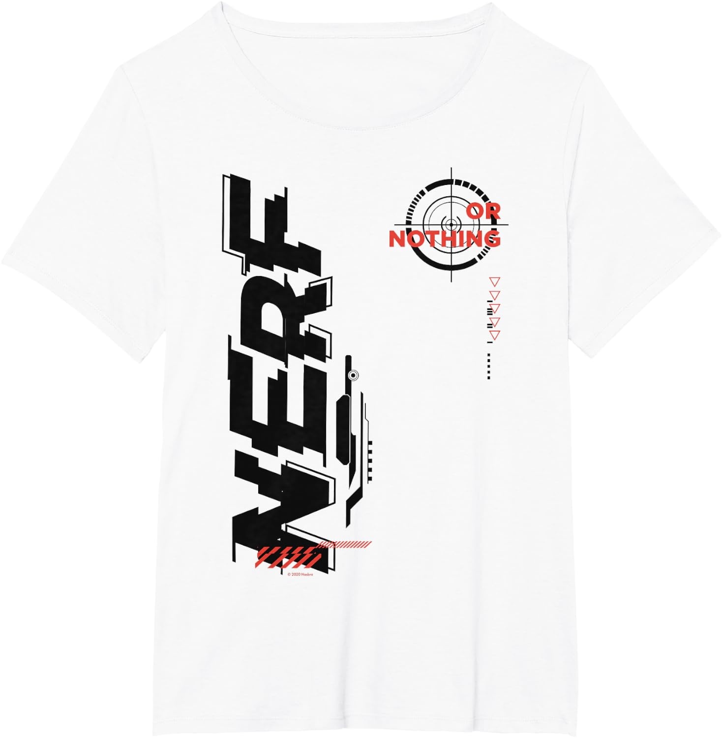 image:imageNerf Its Nerf Or Nothing Target Bullseye Side Graphic TShirtWhite