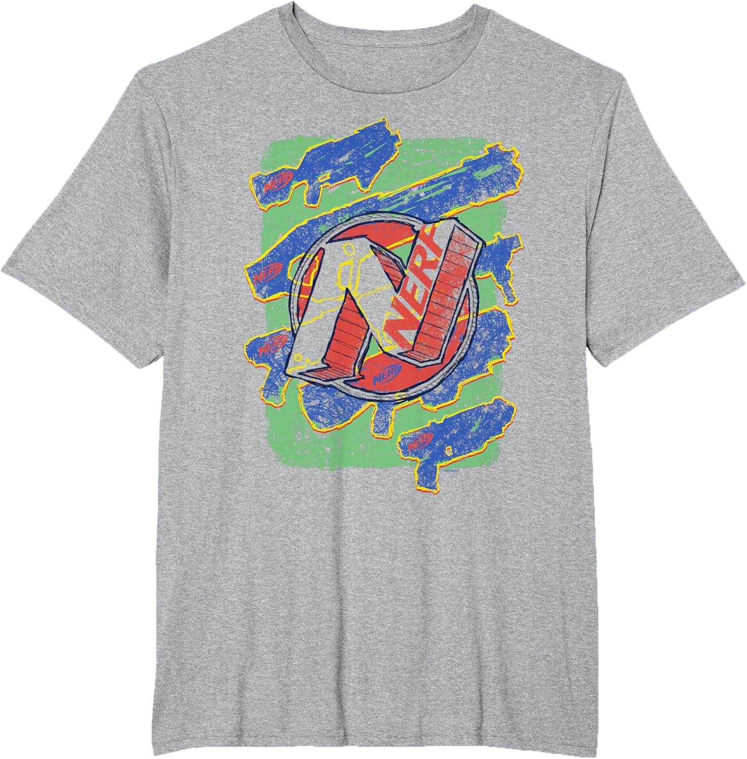 image:imageNerf Logo Blaster Scribbles TShirtHeather Grey