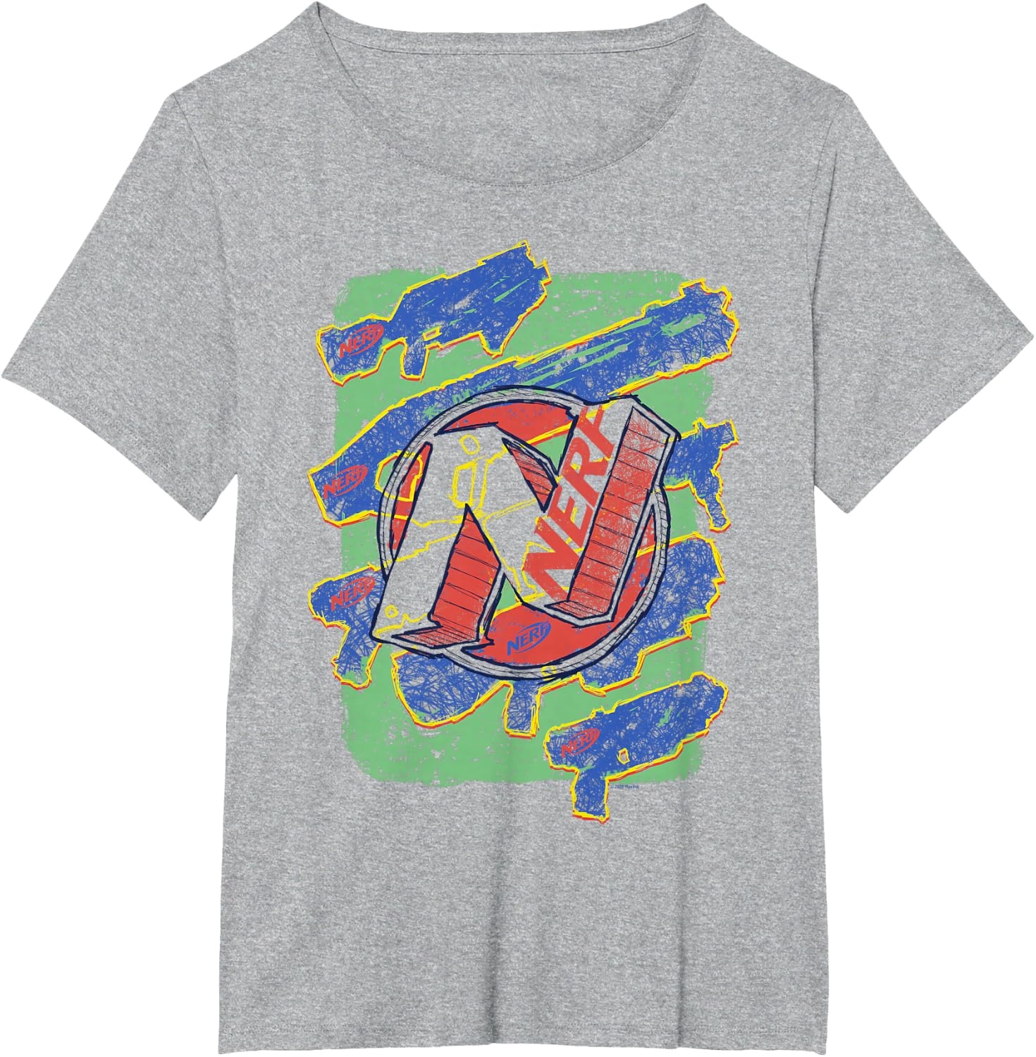 image:imageNerf Logo Blaster Scribbles TShirtHeather Grey