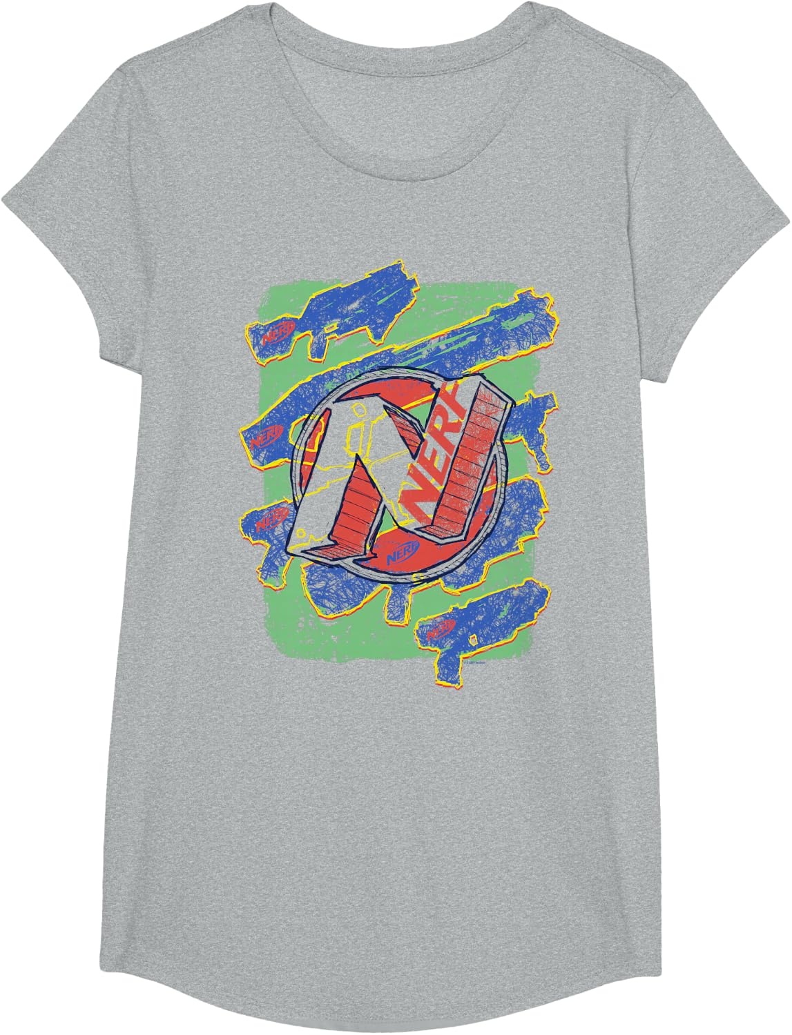 image:imageNerf Logo Blaster Scribbles TShirtHeather Grey