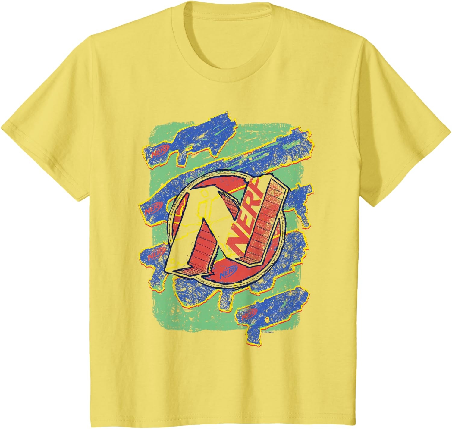 image:imageNerf Logo Blaster Scribbles TShirtLemon Yellow