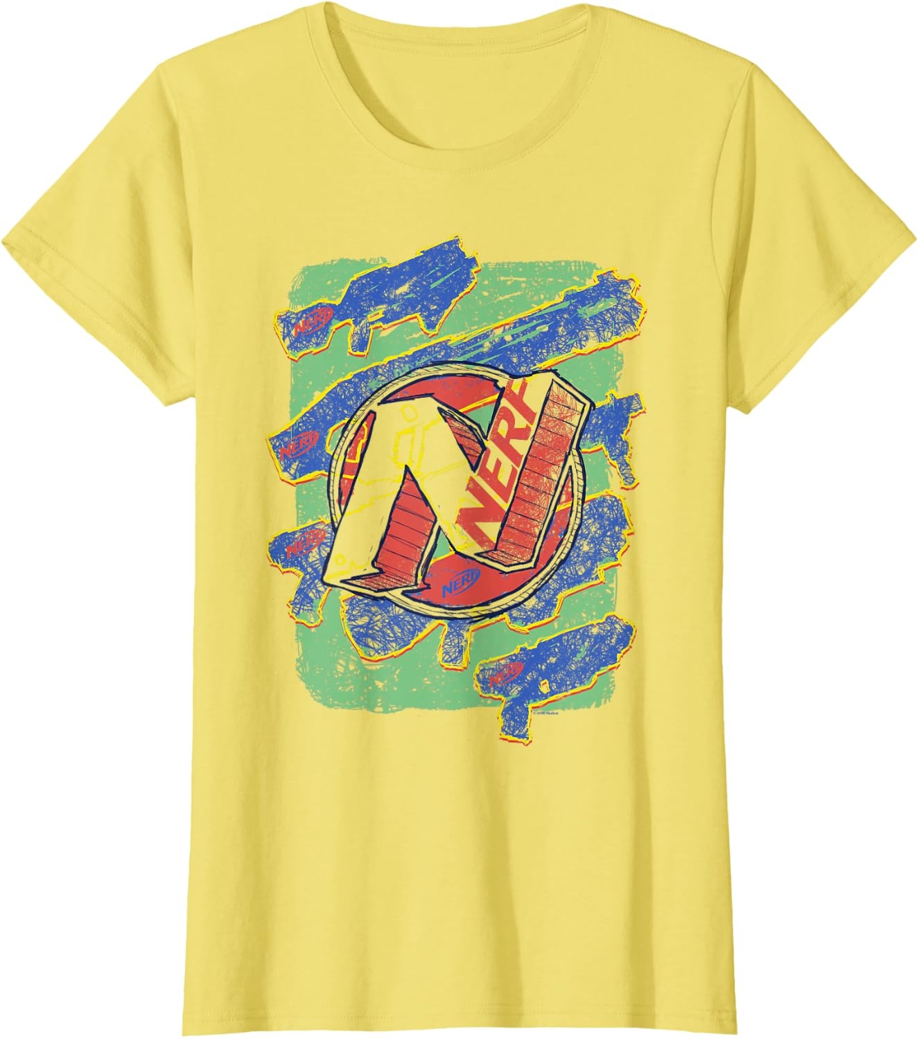 image:imageNerf Logo Blaster Scribbles TShirtLemon Yellow