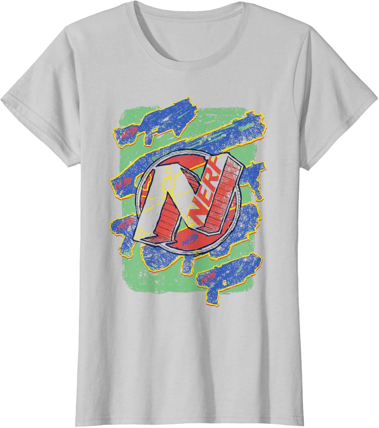 image:imageNerf Logo Blaster Scribbles TShirtSilver Grey