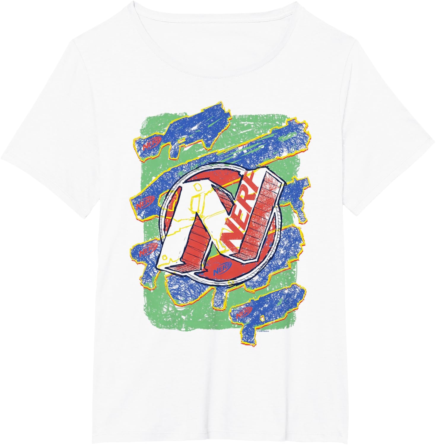 image:imageNerf Logo Blaster Scribbles TShirtWhite