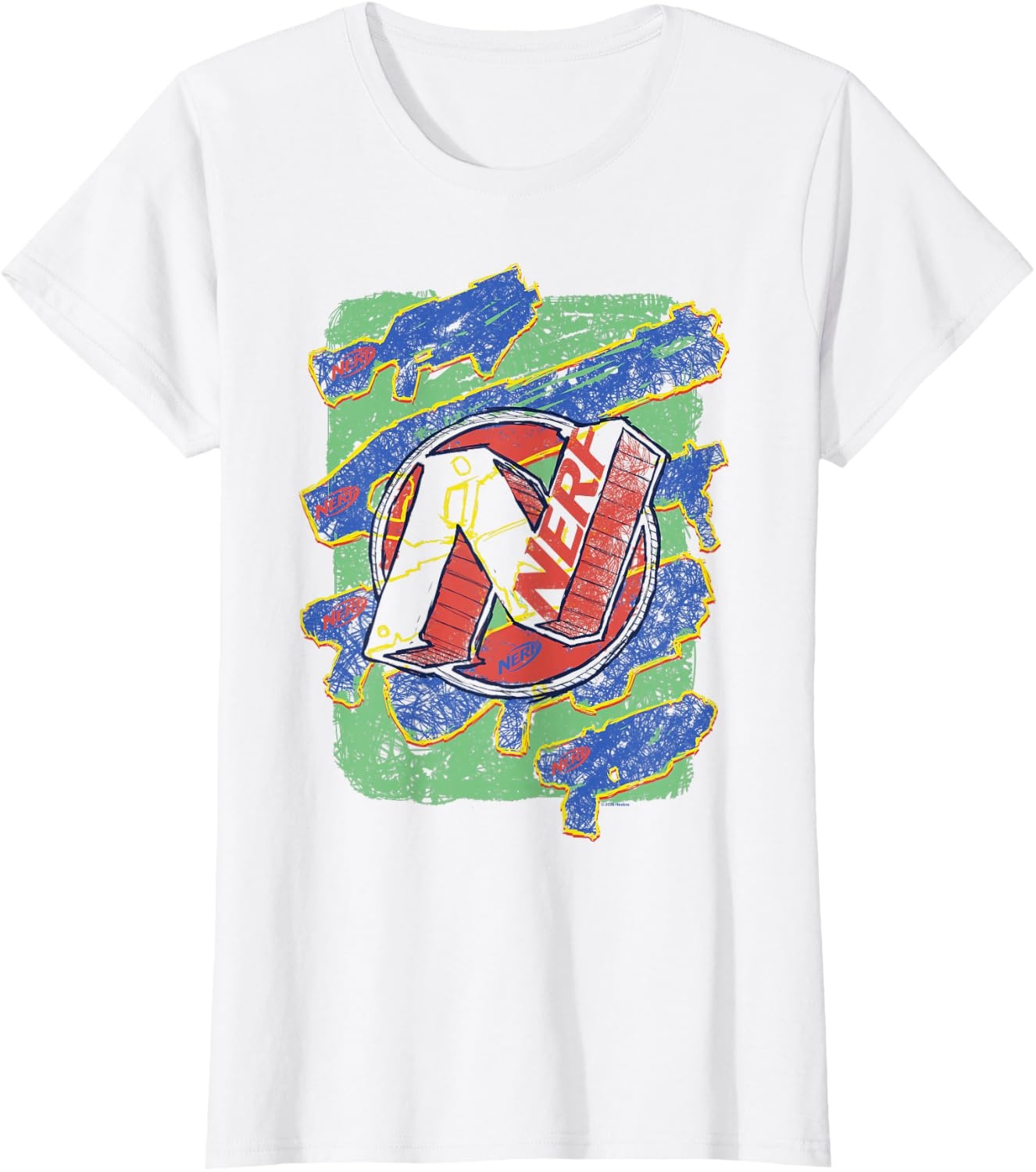 image:imageNerf Logo Blaster Scribbles TShirtWhite
