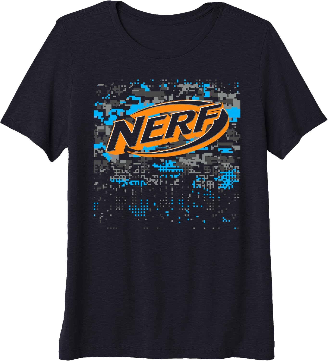 image:imageNerf Logo Glitch Camouflage Premium Triblend TShirtNavy Blue