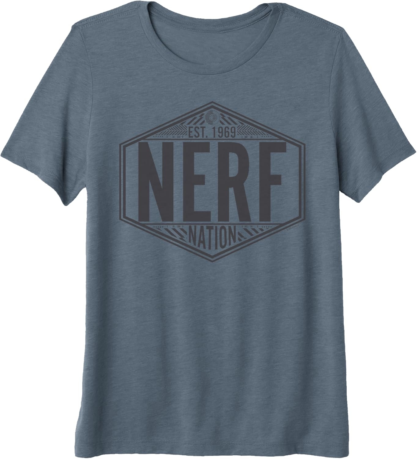 image:imageNerf Nation Est 1969 Neon Badge Logo V2 Premium Triblend TShirtSlate Grey