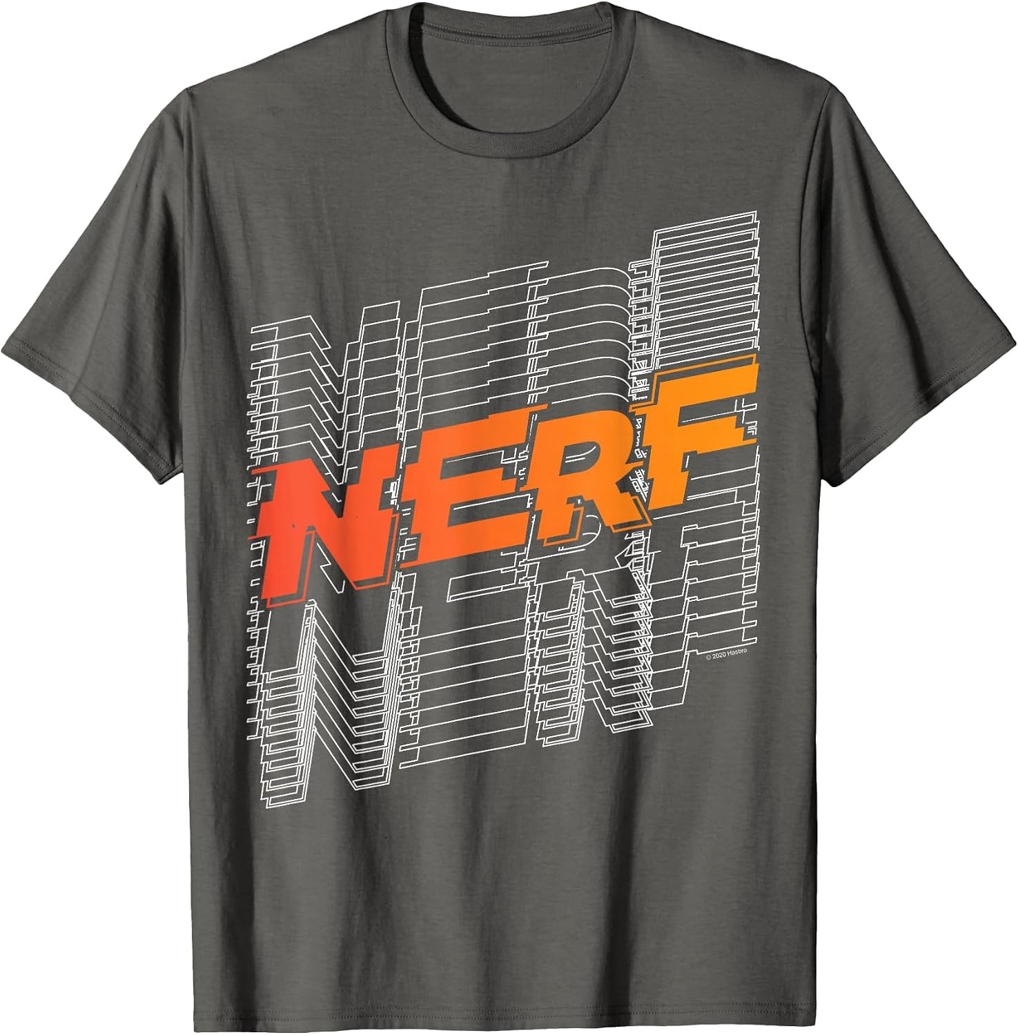 image:imageNerf Stacked Silhouette Retro Nerf Action Logo TShirtAsphalt Grey