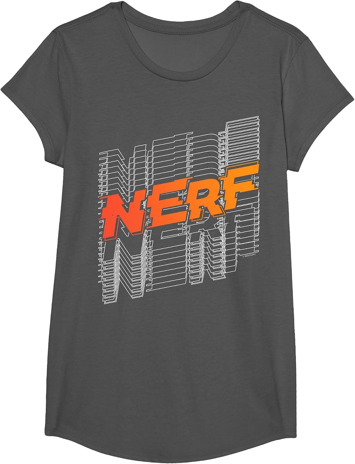 image:imageNerf Stacked Silhouette Retro Nerf Action Logo TShirtAsphalt Grey