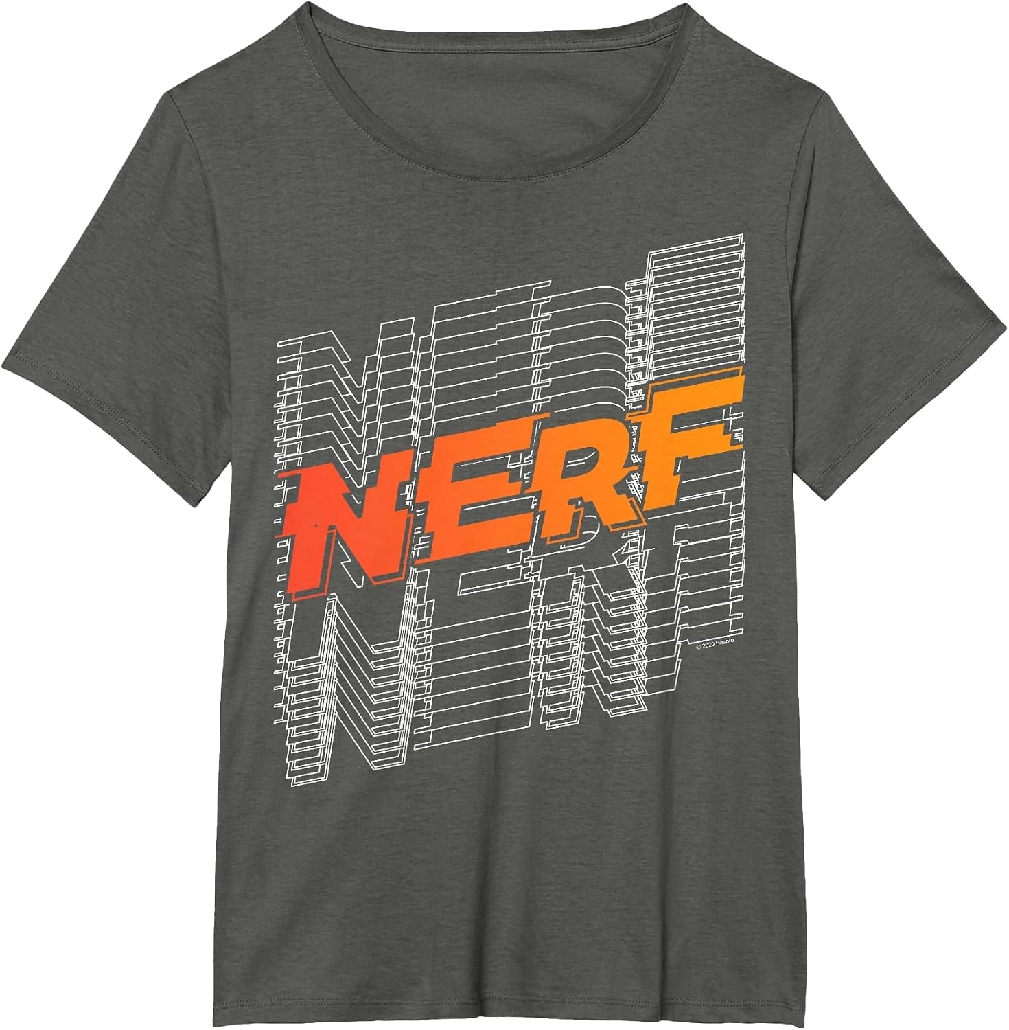 image:imageNerf Stacked Silhouette Retro Nerf Action Logo TShirtAsphalt Grey