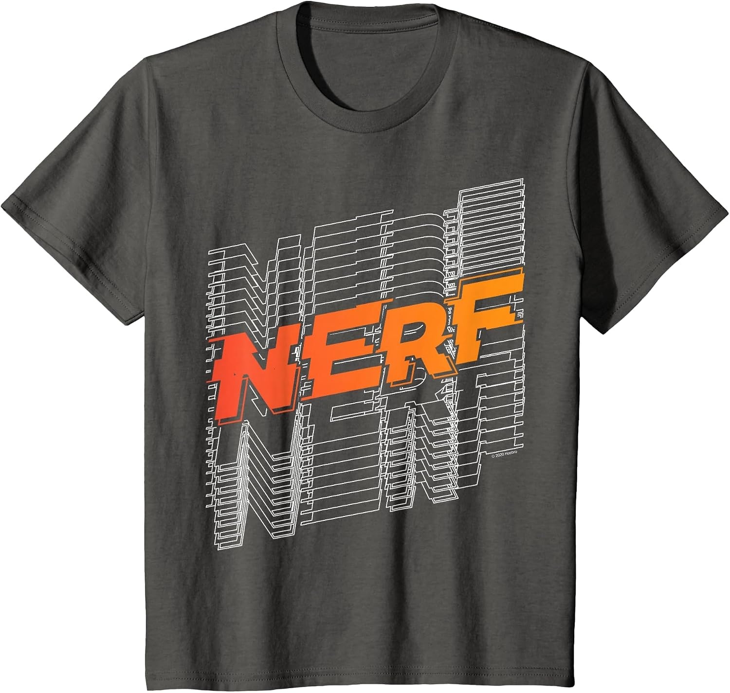 image:imageNerf Stacked Silhouette Retro Nerf Action Logo TShirtAsphalt Grey