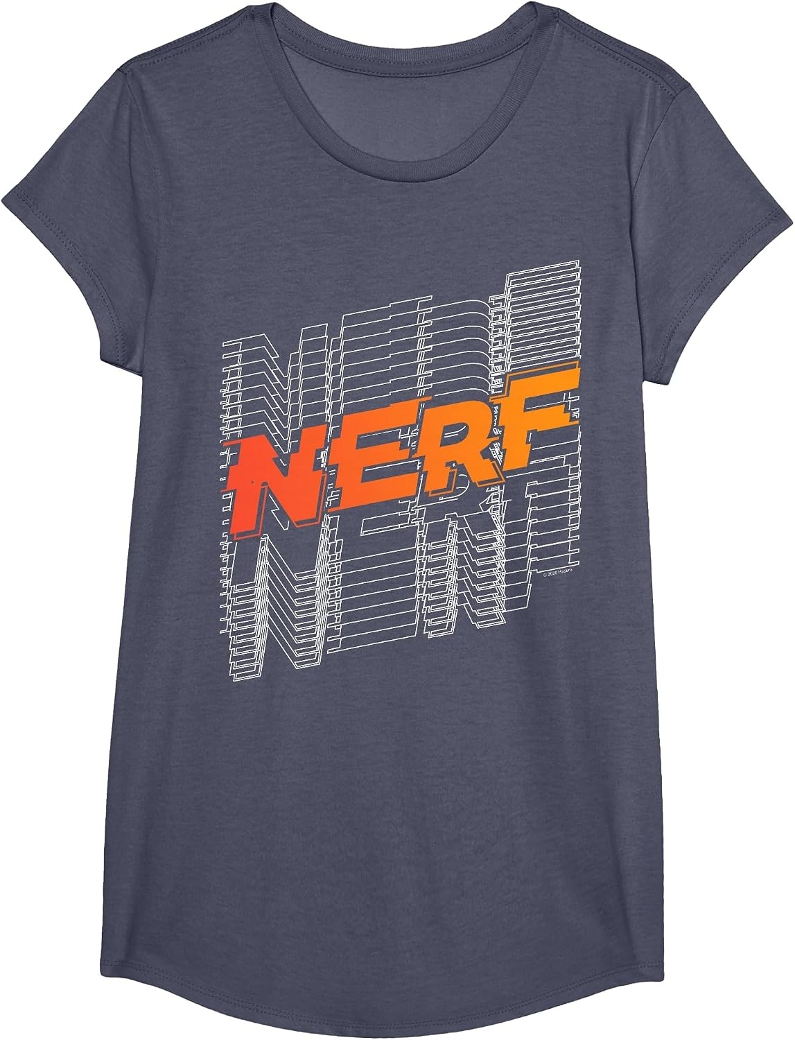 image:imageNerf Stacked Silhouette Retro Nerf Action Logo TShirtHeather Blue