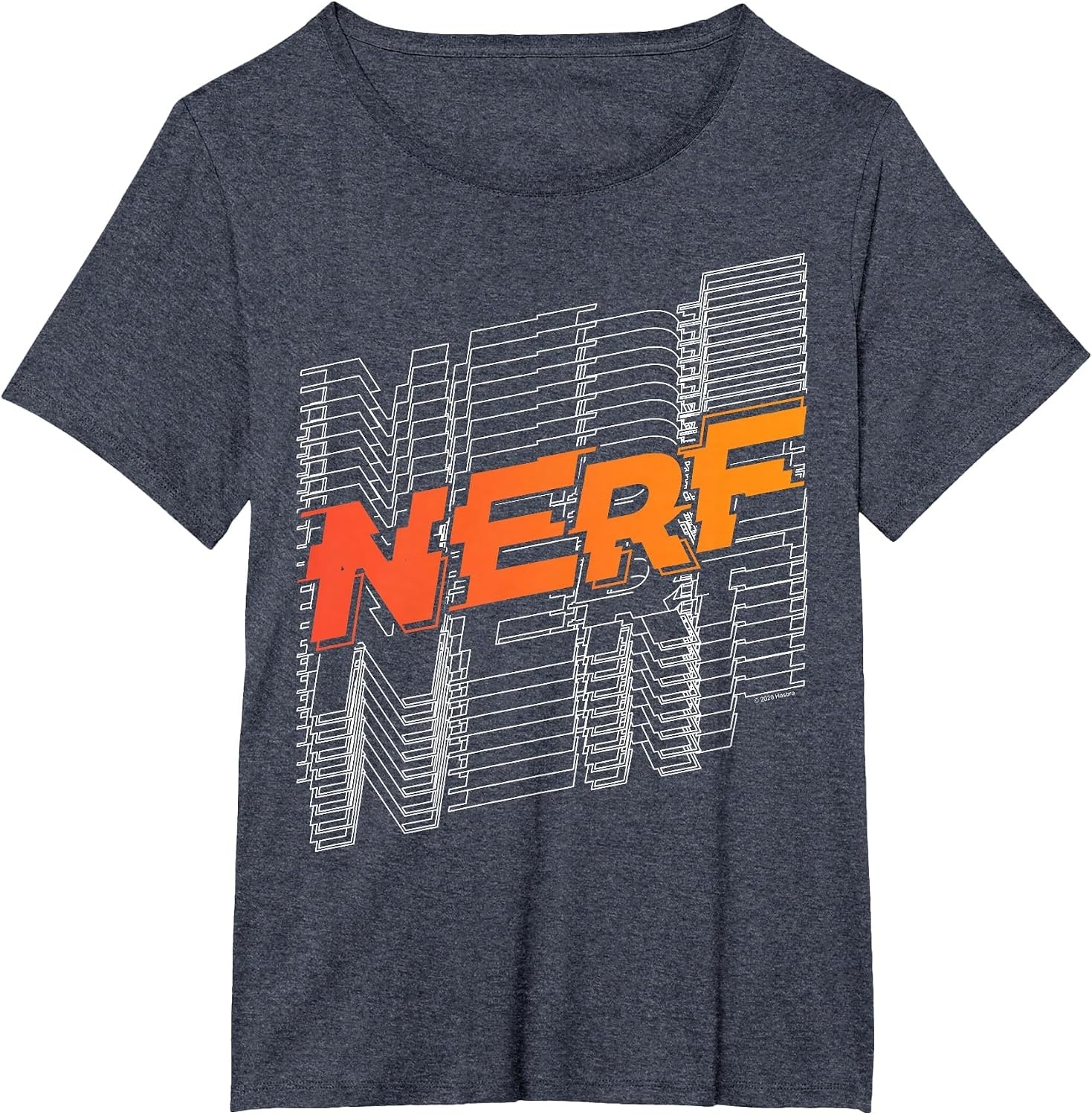 image:imageNerf Stacked Silhouette Retro Nerf Action Logo TShirtHeather Blue