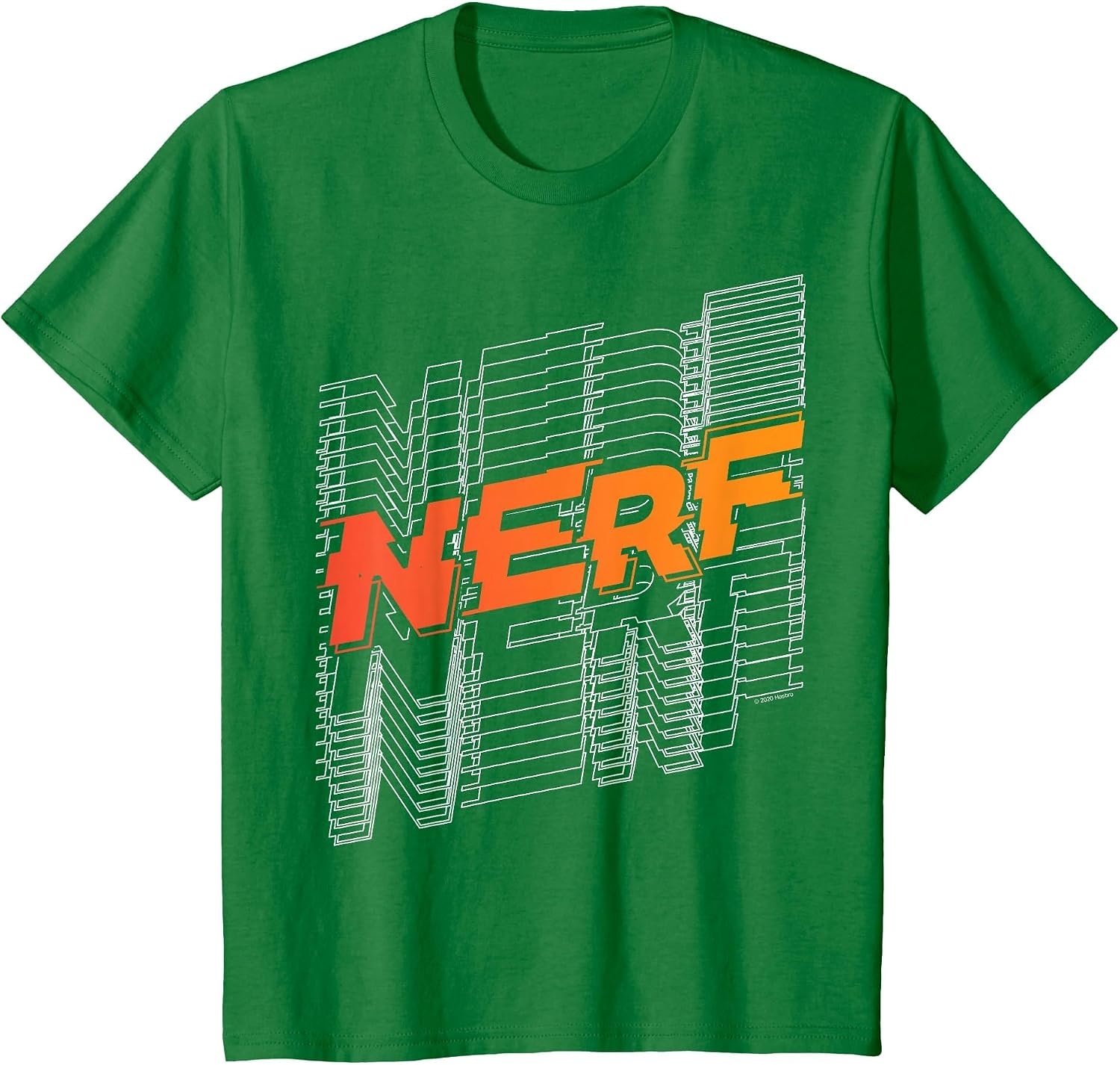 image:imageNerf Stacked Silhouette Retro Nerf Action Logo TShirtKelly Green