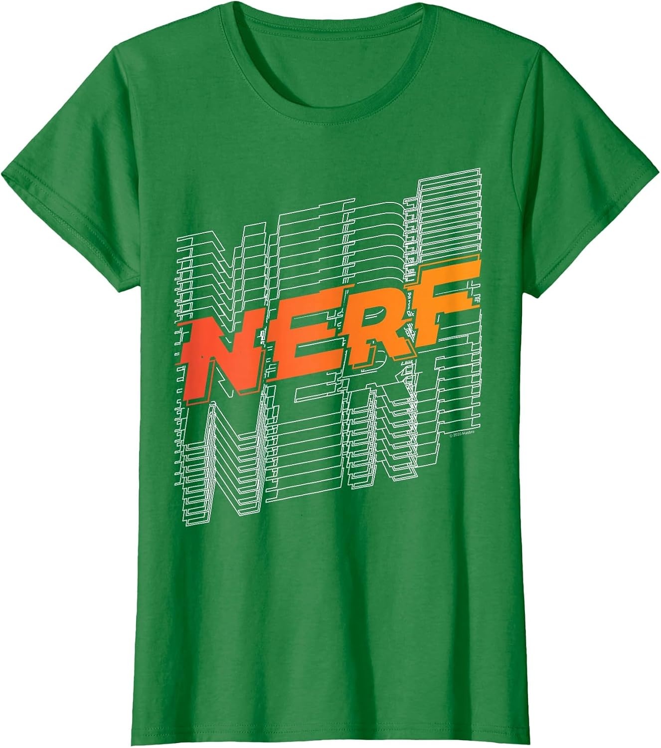 image:imageNerf Stacked Silhouette Retro Nerf Action Logo TShirtKelly Green