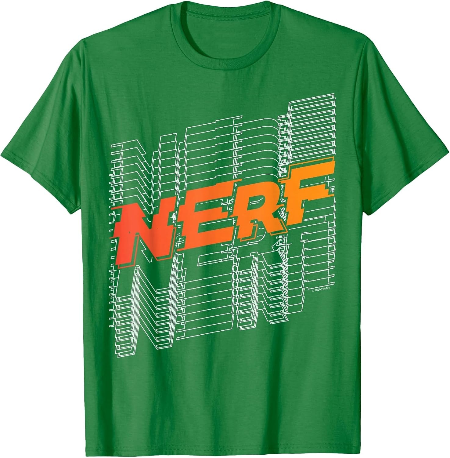 image:imageNerf Stacked Silhouette Retro Nerf Action Logo TShirtKelly Green