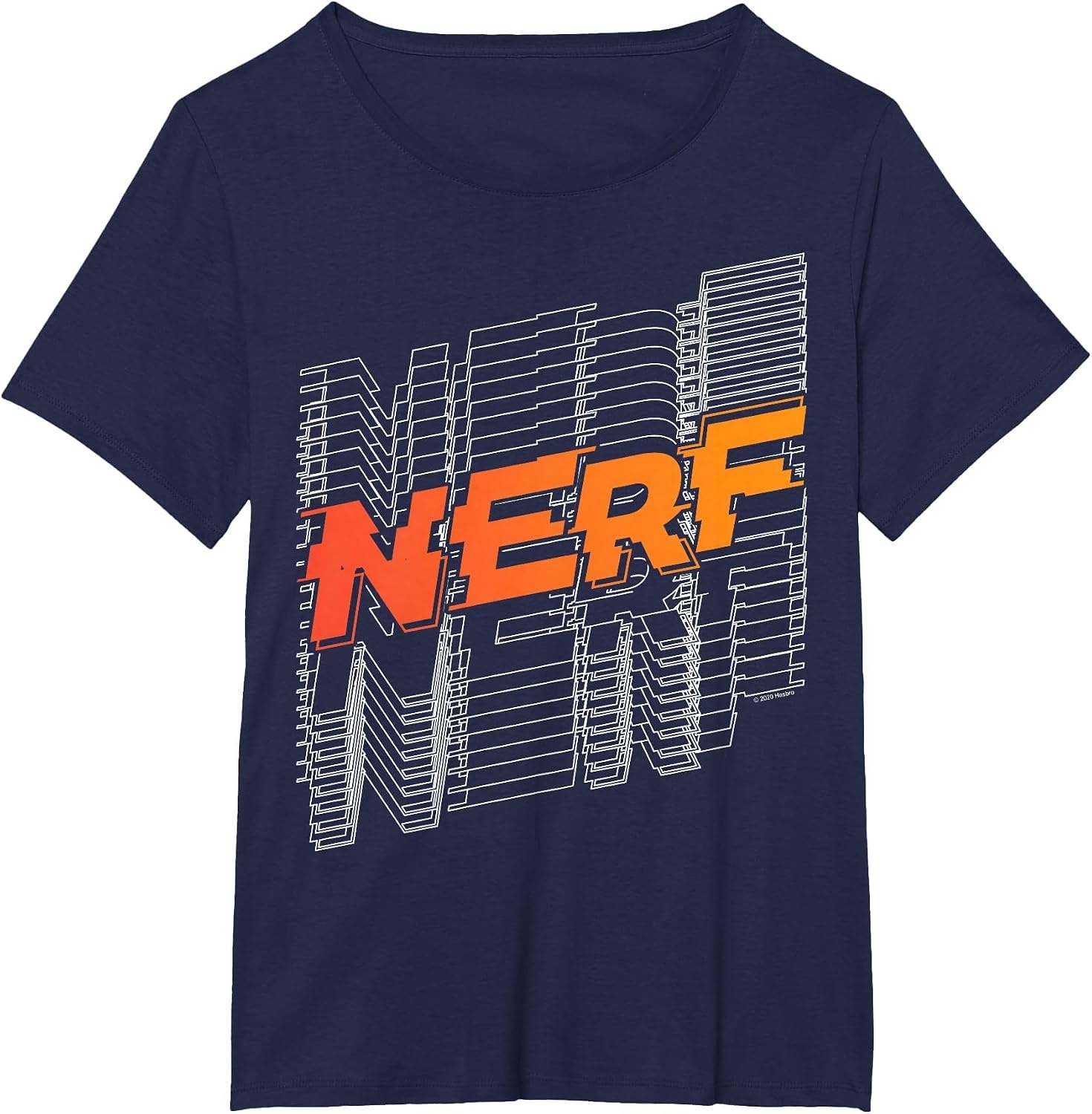 image:imageNerf Stacked Silhouette Retro Nerf Action Logo TShirtNavy Blue
