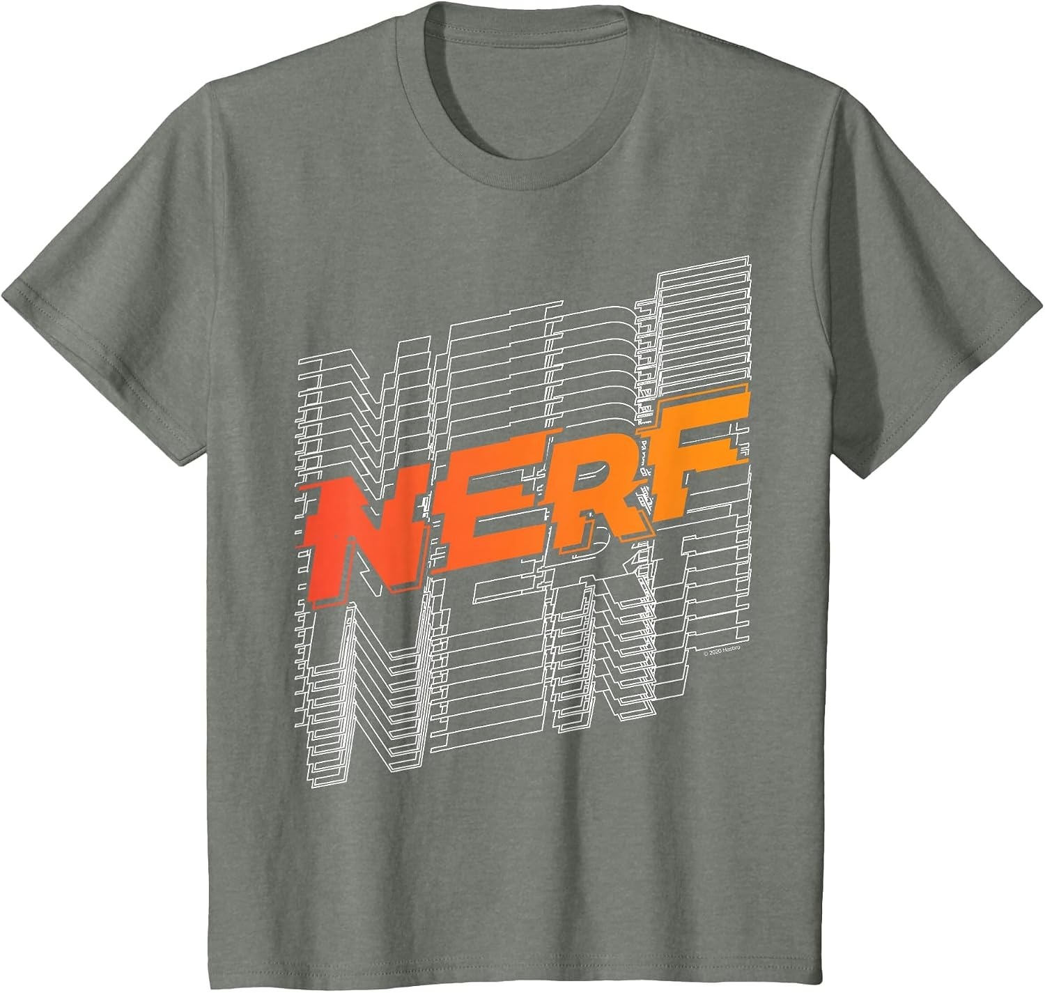 image:imageNerf Stacked Silhouette Retro Nerf Action Logo TShirtOlive Heather