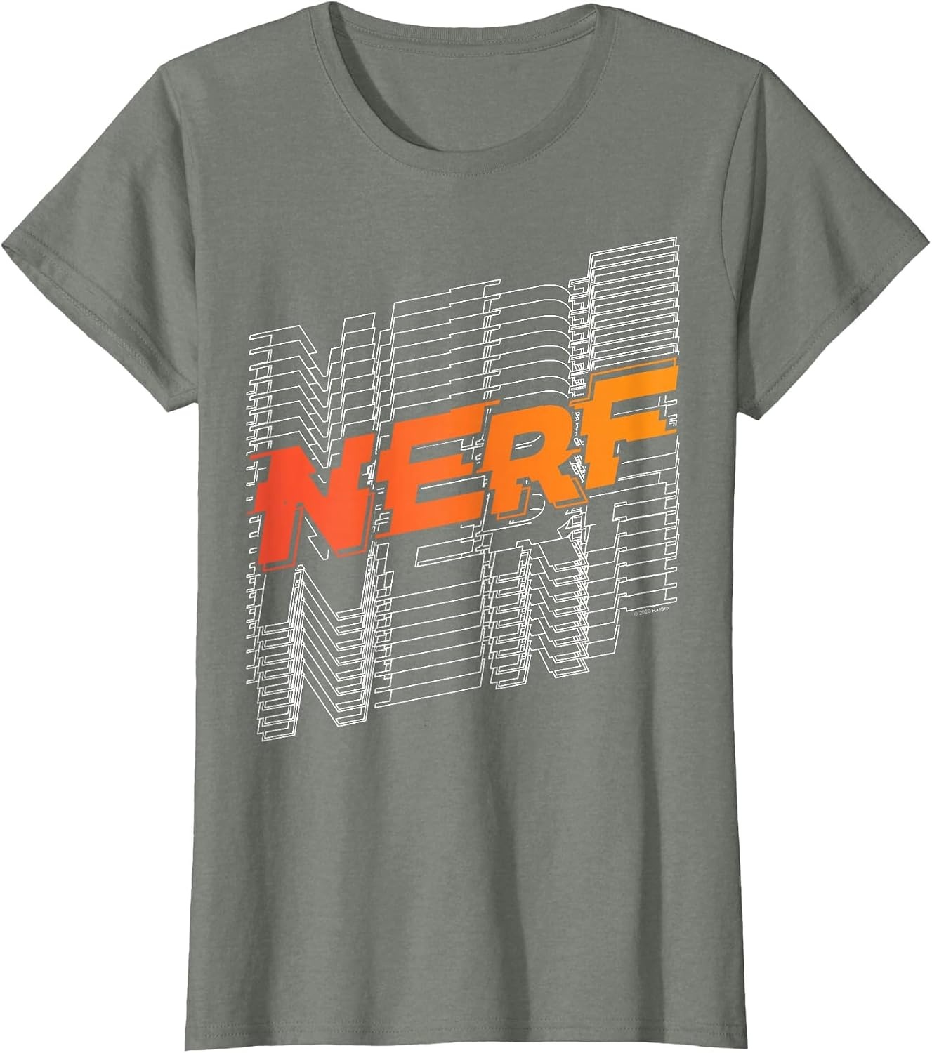 image:imageNerf Stacked Silhouette Retro Nerf Action Logo TShirtOlive Heather