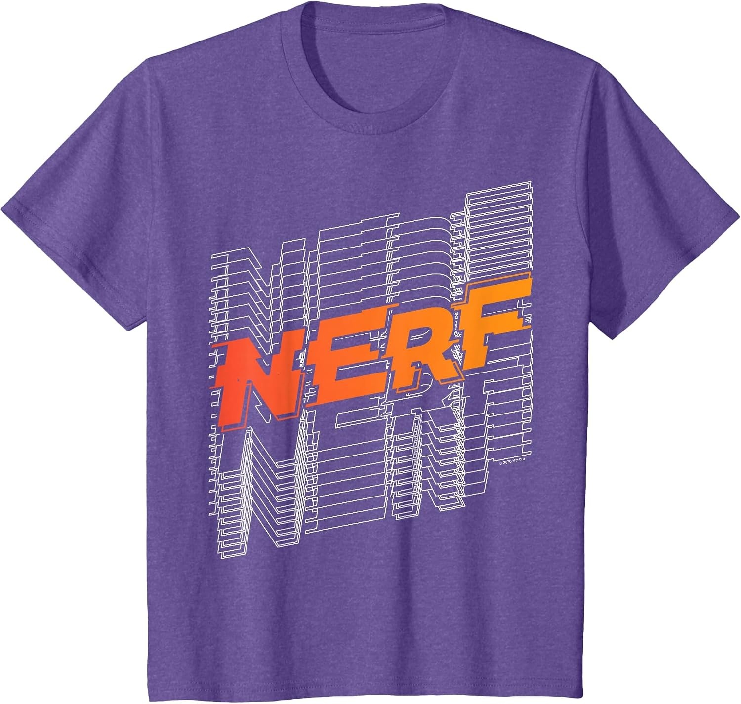 image:imageNerf Stacked Silhouette Retro Nerf Action Logo TShirtPurple Heather