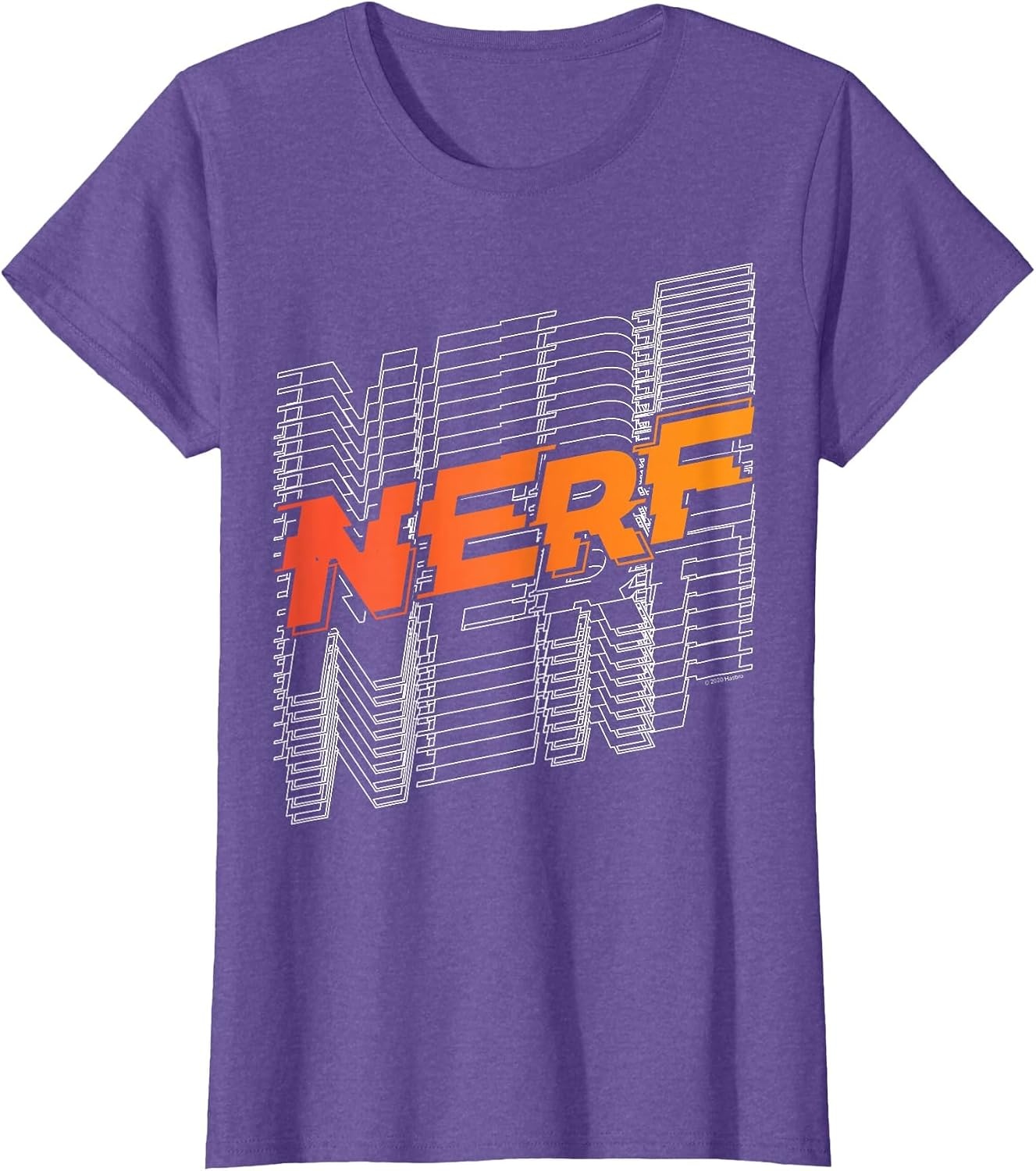 image:imageNerf Stacked Silhouette Retro Nerf Action Logo TShirtPurple Heather