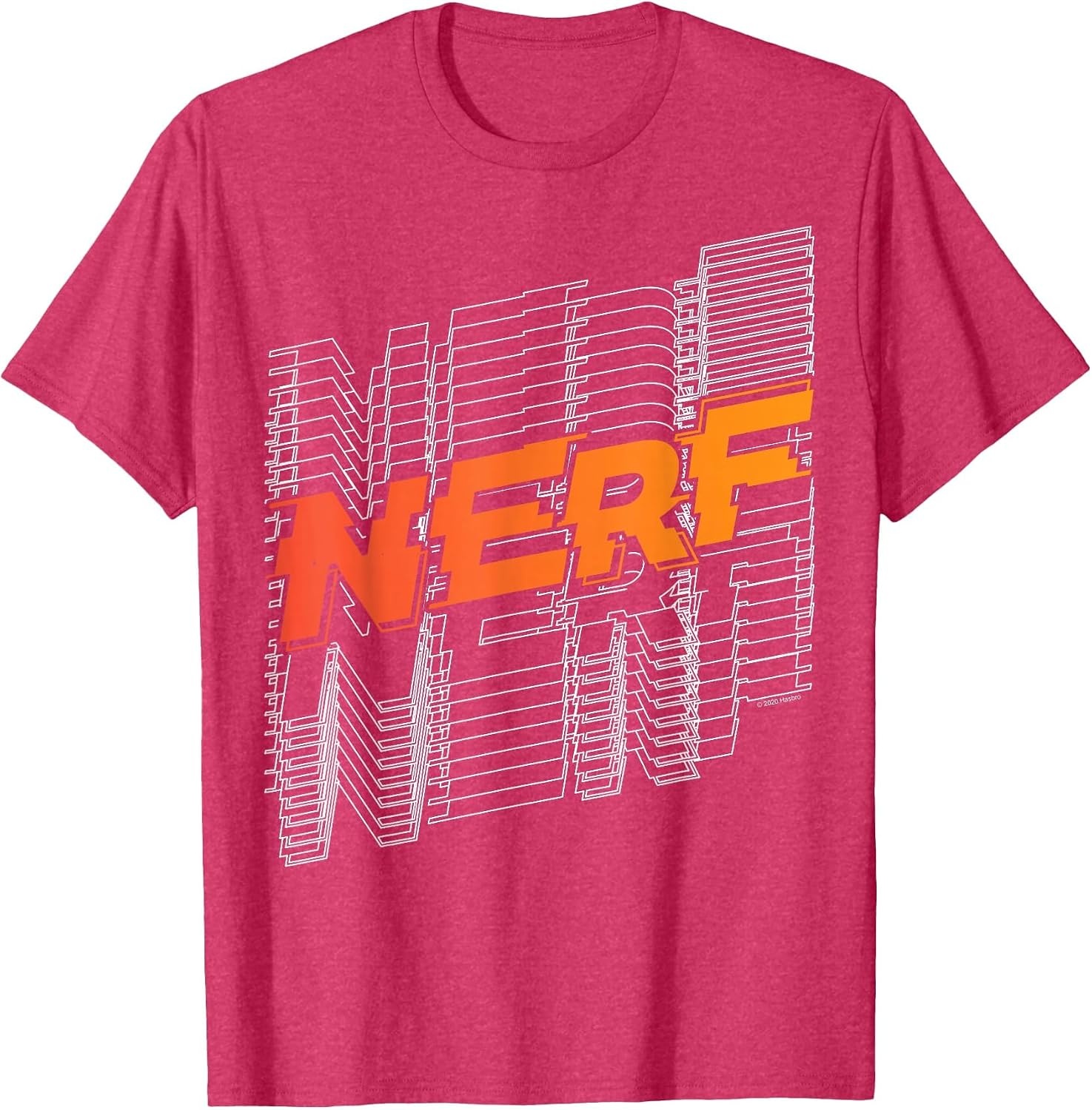 image:imageNerf Stacked Silhouette Retro Nerf Action Logo TShirtRed Heather