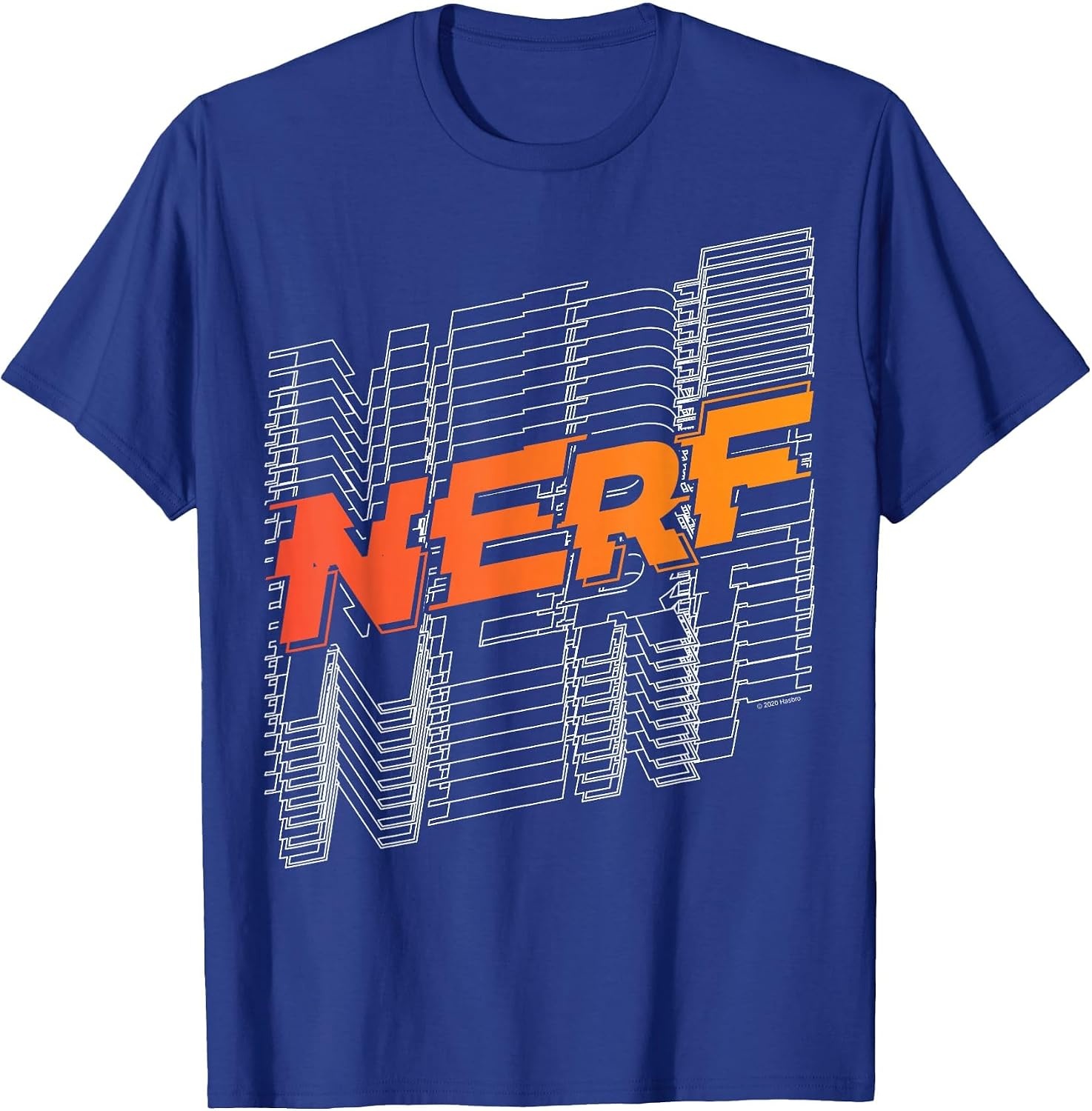image:imageNerf Stacked Silhouette Retro Nerf Action Logo TShirtRoyal Blue