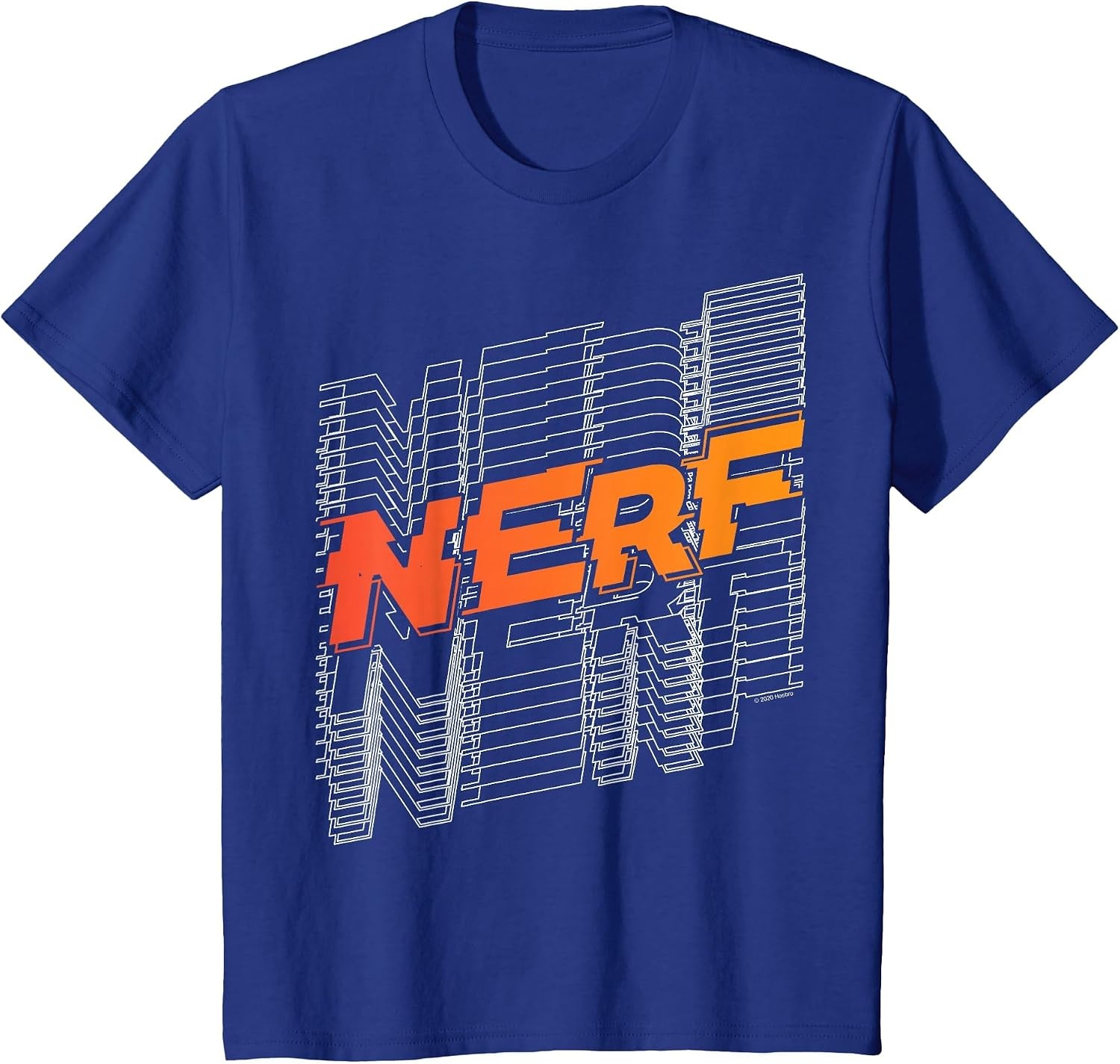 image:imageNerf Stacked Silhouette Retro Nerf Action Logo TShirtRoyal Blue
