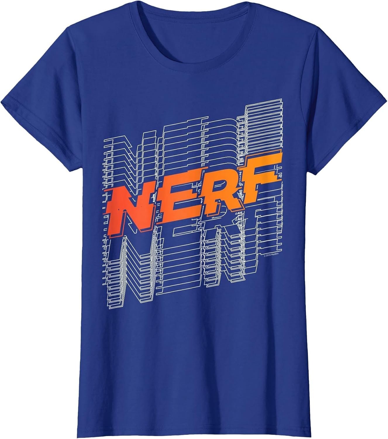image:imageNerf Stacked Silhouette Retro Nerf Action Logo TShirtRoyal Blue